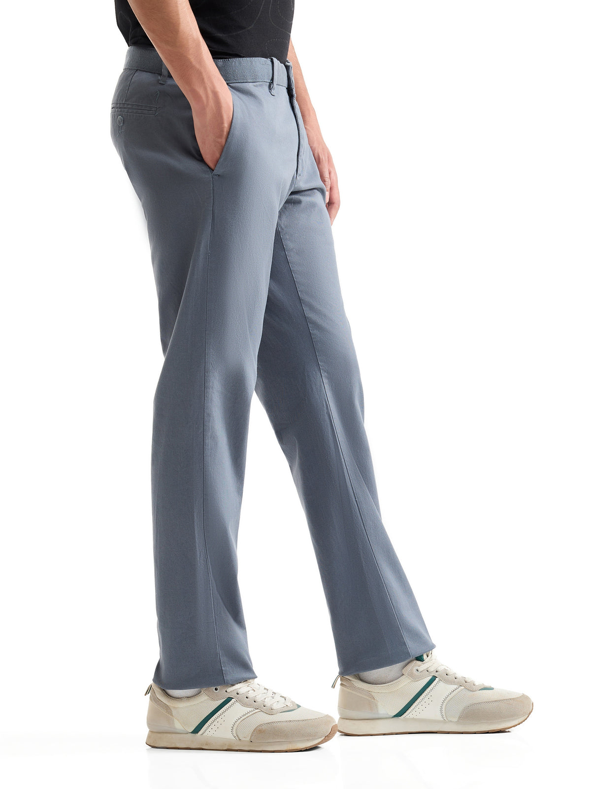 Slim Fit Cotton Stretch Trouser - Pdr Blue t4option_11