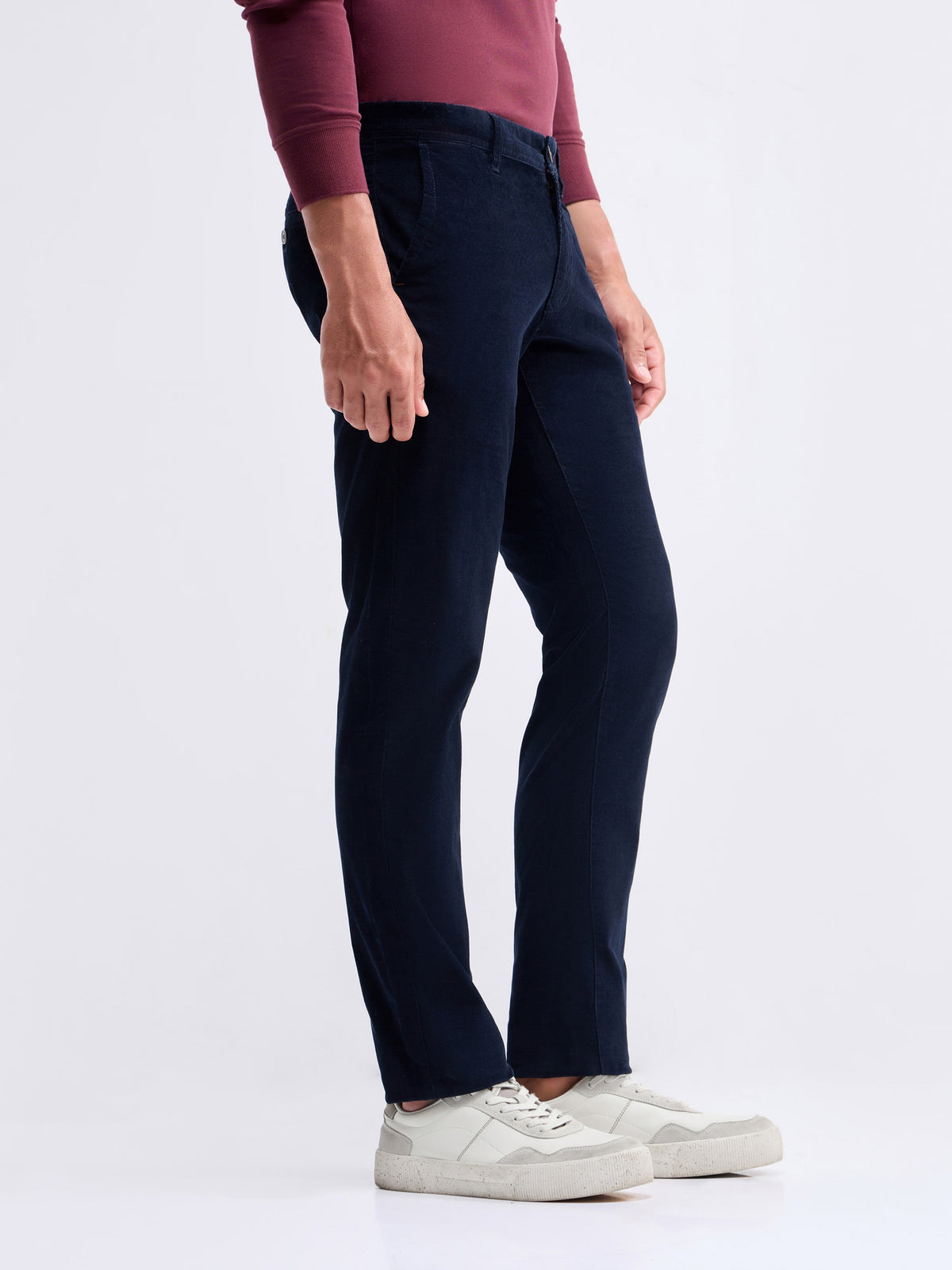Slim Fit Cotton Stretch Trouser - Navy t4option_2