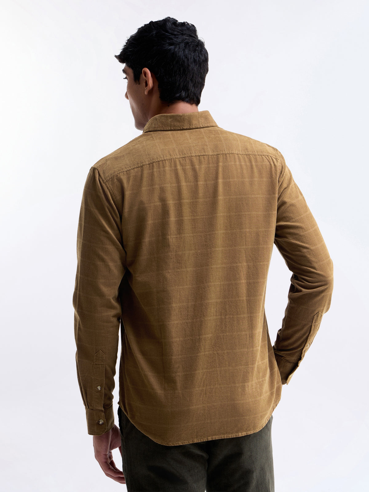 Check Full Sleeve Cotton Shirt - Tan t4option_0