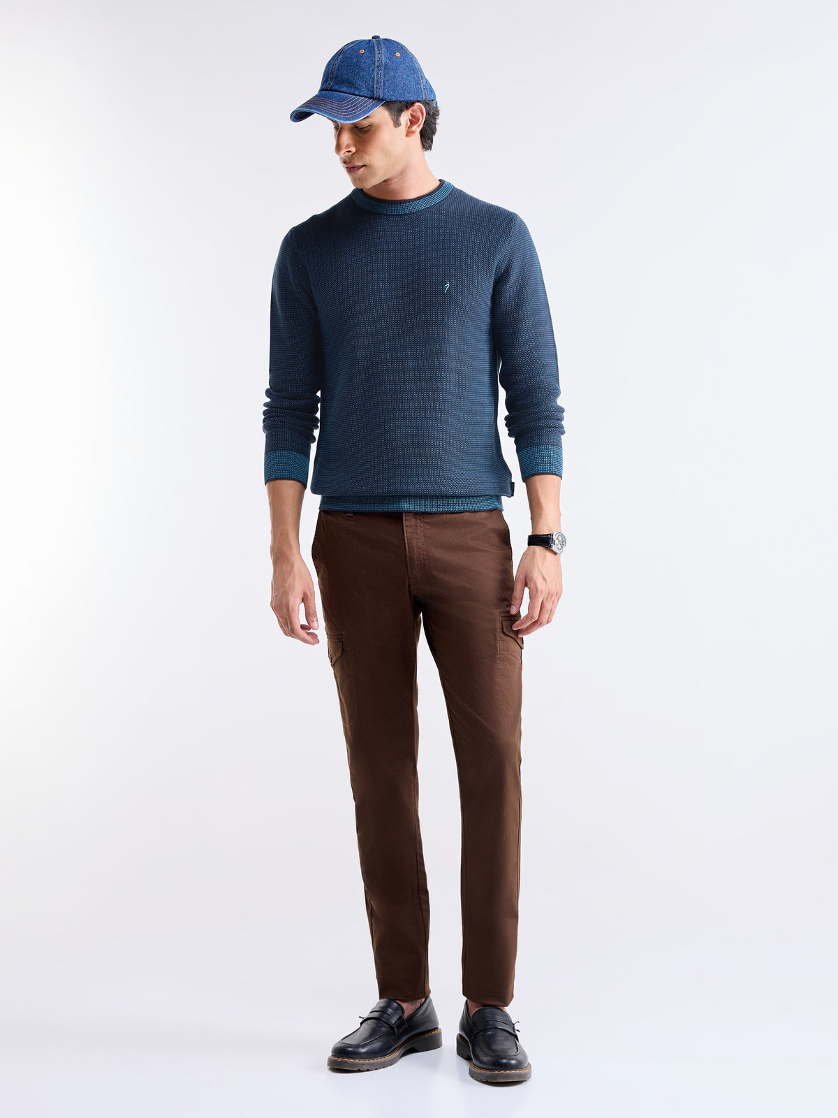 Solid Full Sleeve Jumper Sweater - Night Sky t4option_1