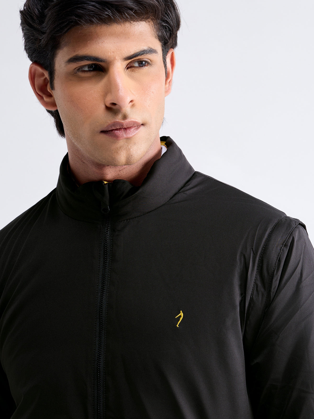 Solid Full Sleeve Bomber Jacket - Yellow t4option_2