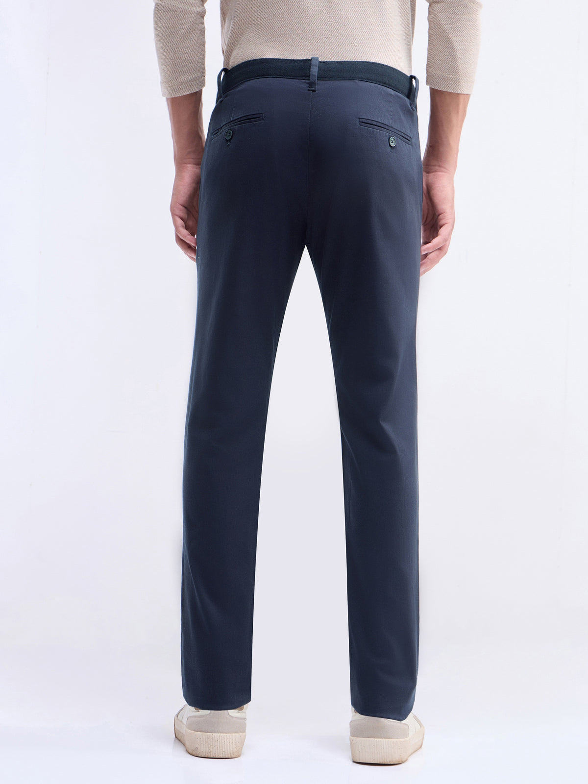 Slim Fit Cotton Stretch Trouser - Dark Navy t4option_3