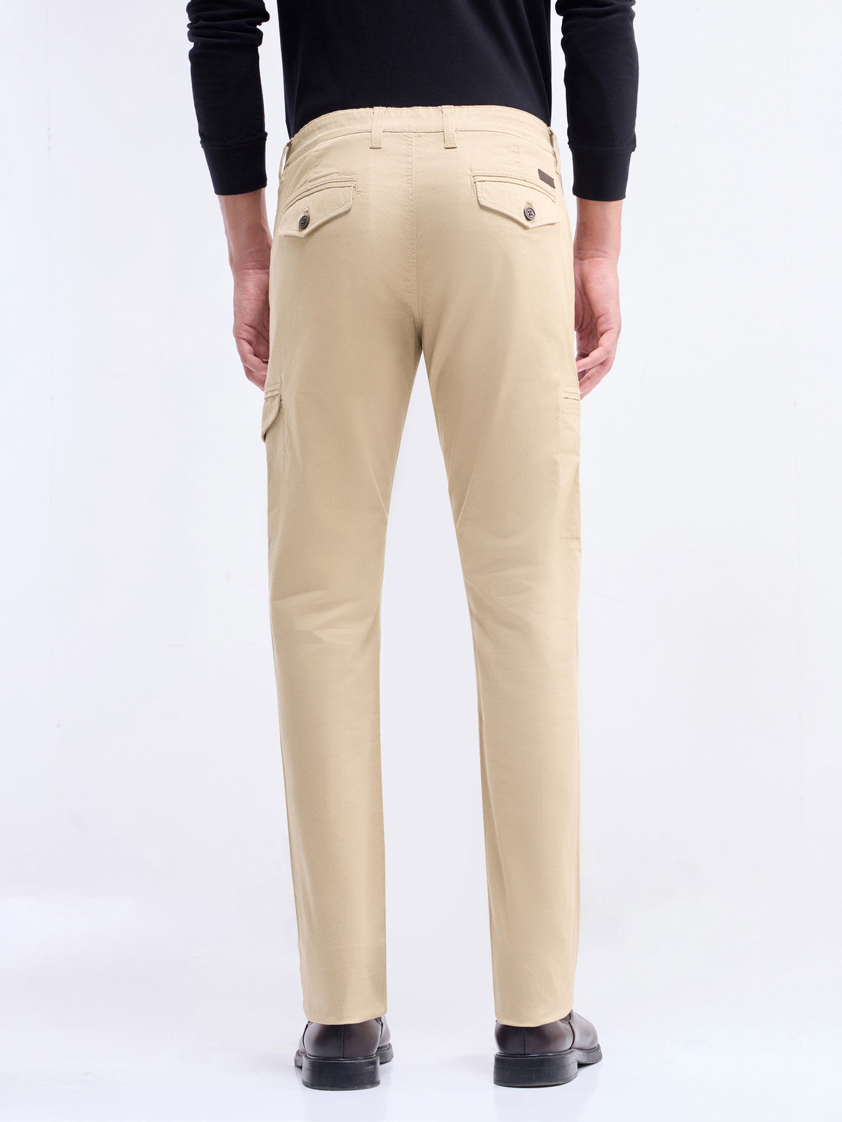 Slim Fit Cotton Stretch Trouser - Stone t4option_1