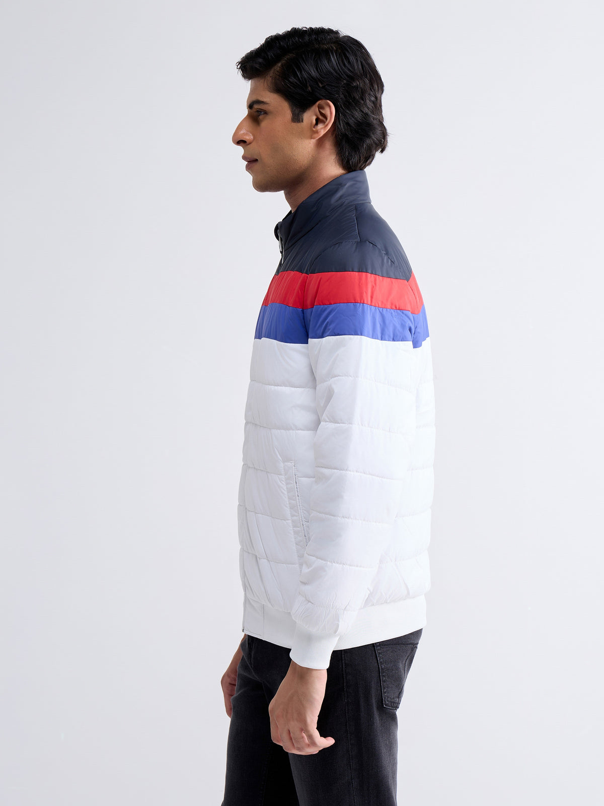 Solid Full Sleeve Gilet Jacket - White t4option_0