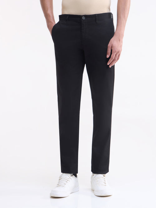 Slim Fit Cotton Stretch Trouser - Black t4option_0