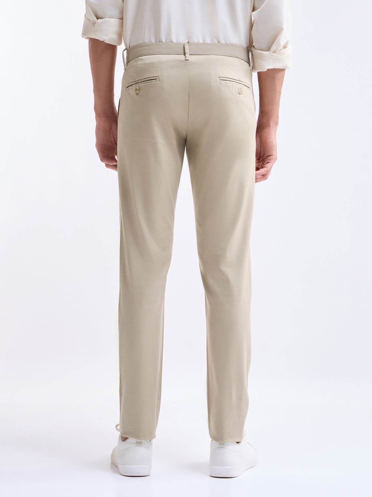 Slim Fit Cotton Stretch Trouser - Lt Khaki t4option_8