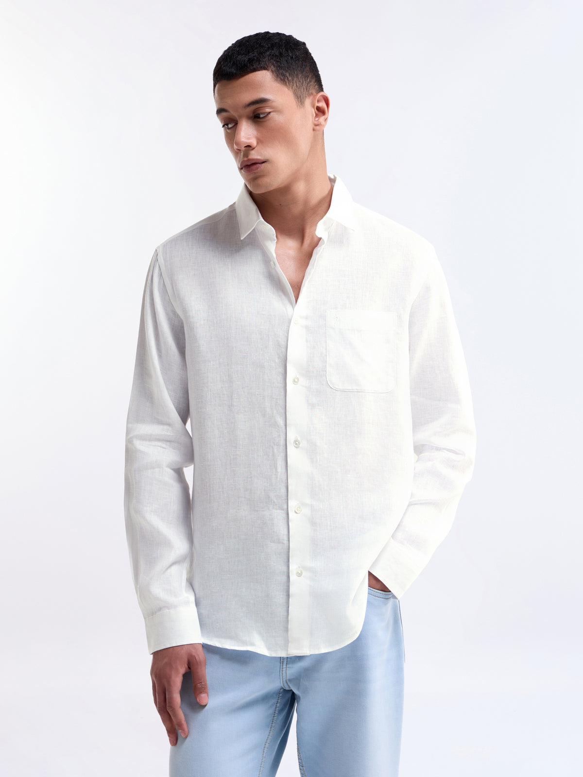 Solid Regular Fit Shirt - White t4option_12