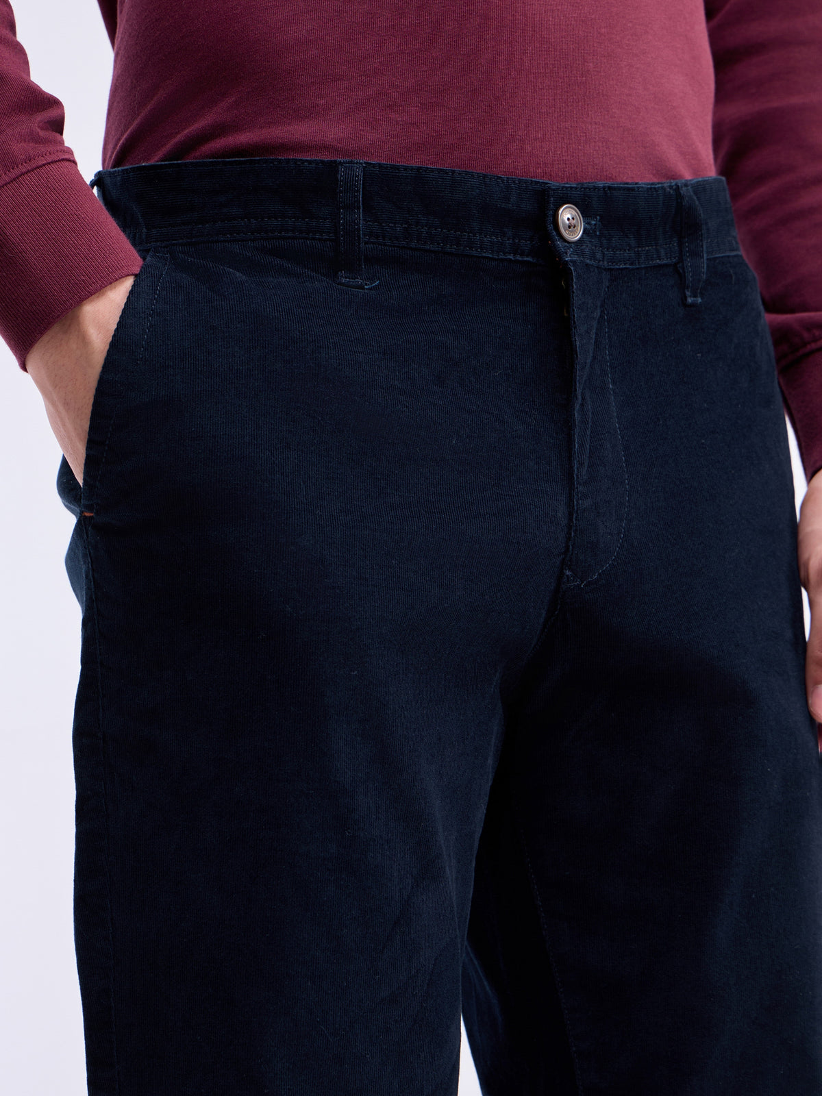 Regular Fit Cotton Stretch Trouser - Navy t4option_0