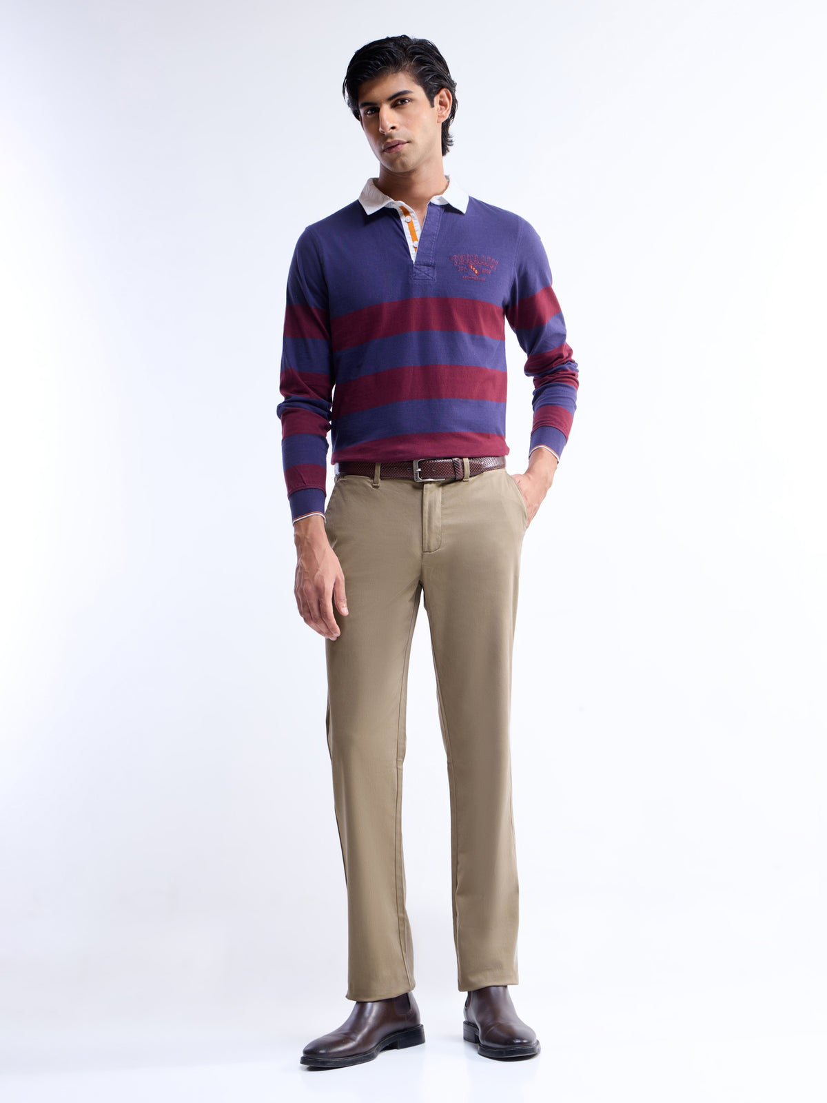 Regular Fit Cotton Stretch Trouser - New Khaki t4option_2