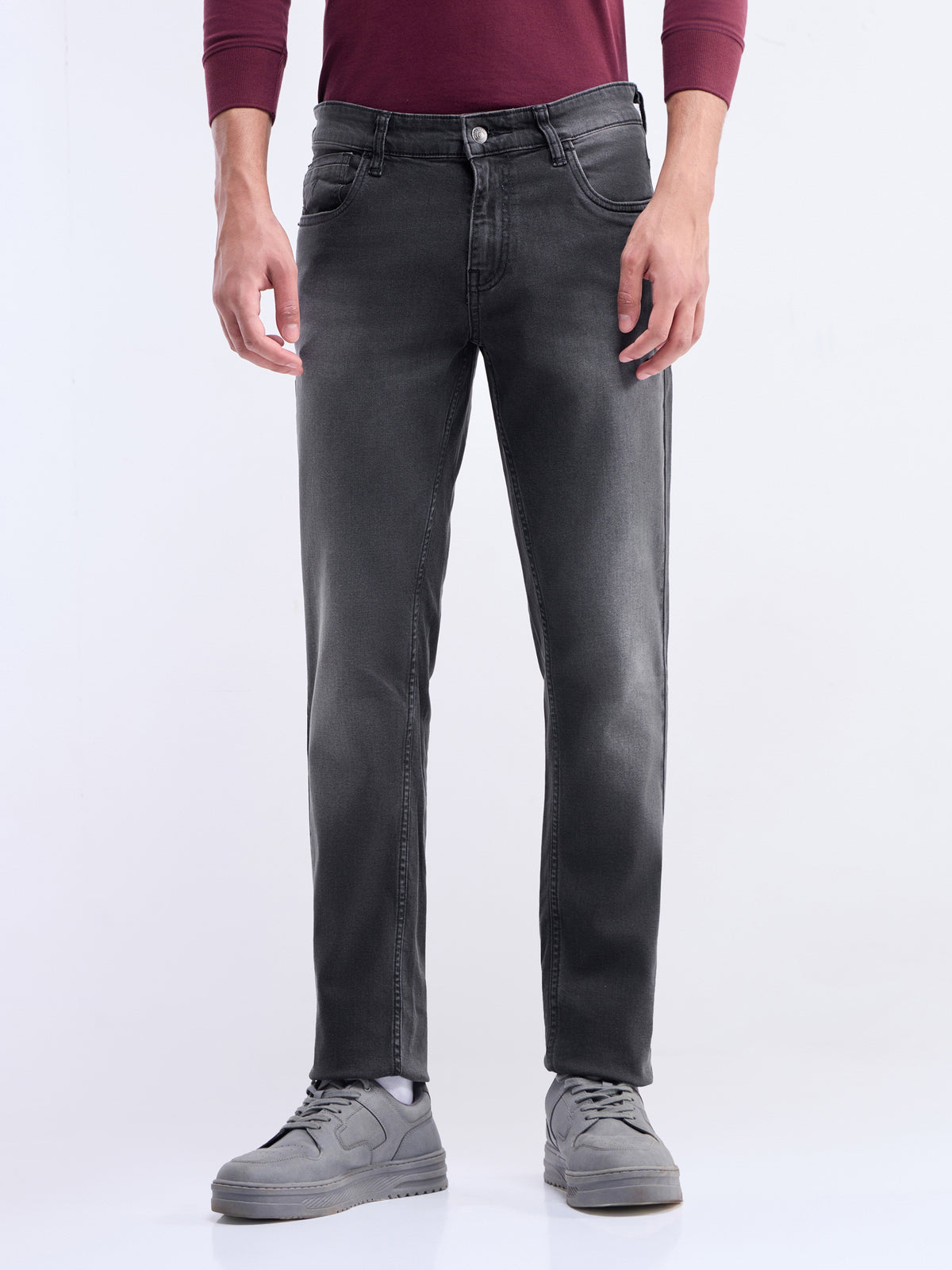 Slim Fit Stretchable Jeans - Md Grey t4option_0