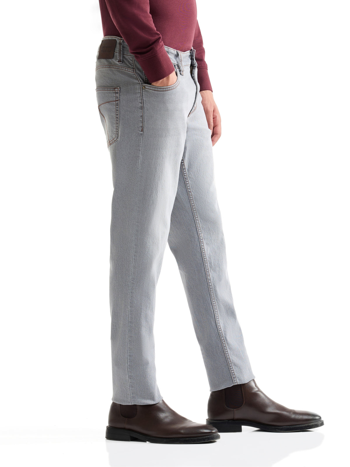 Slim Fit Stretchable Jeans - Light Grey t4option_0