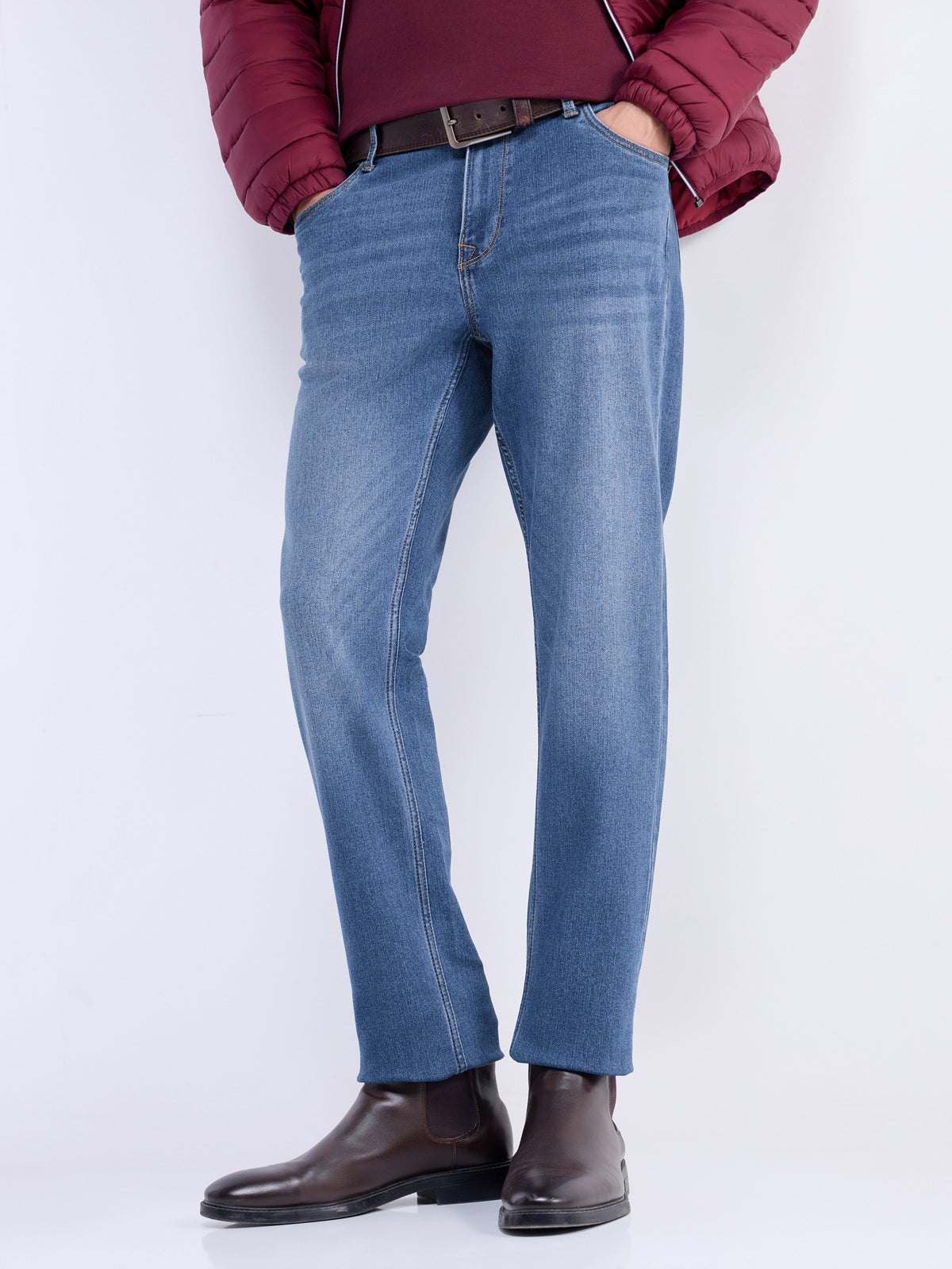 Slim Fit Stretchable Jeans - Med Wash t4option_0