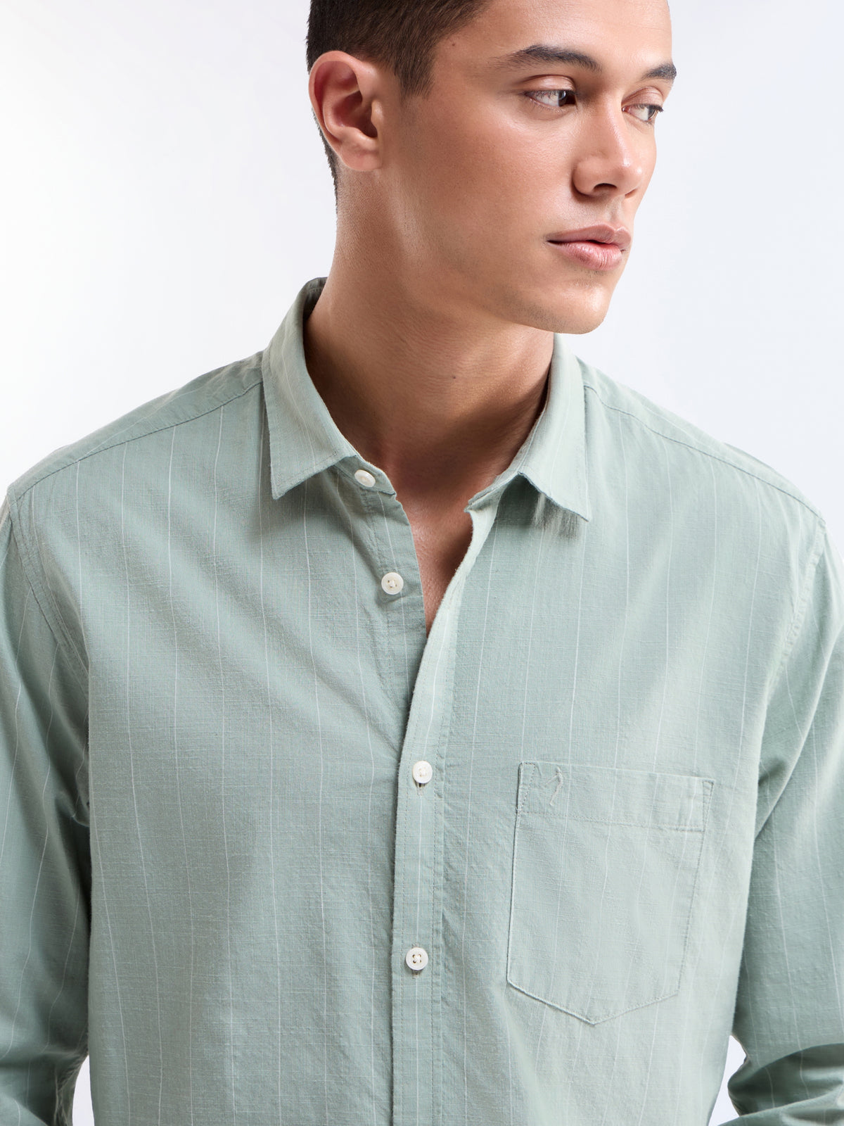 Striped Full Sleeve Cotton Shirt - Sap t4option_2
