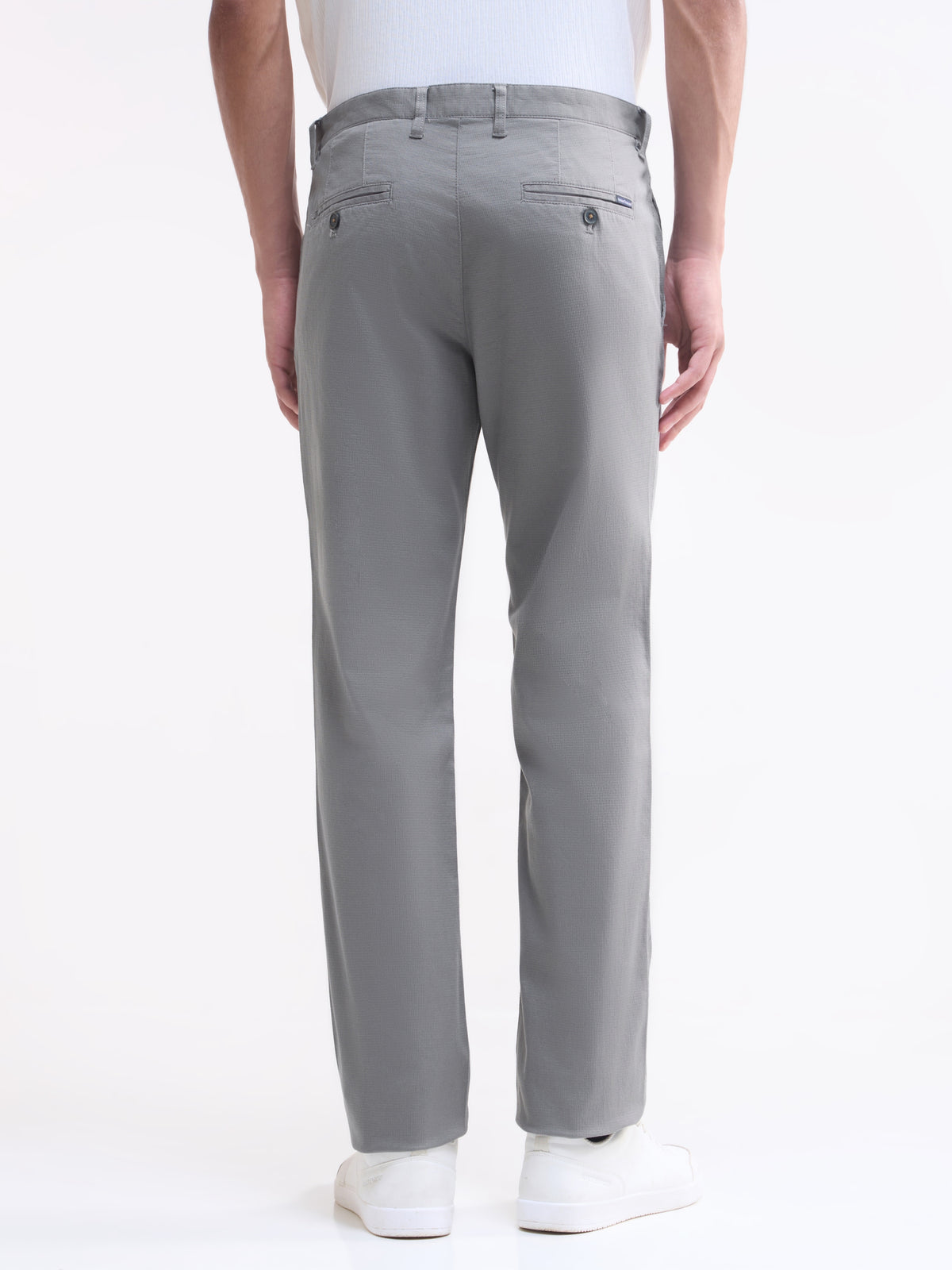 Regular Fit Cotton Stretch Trouser - Light Grey t4option_0