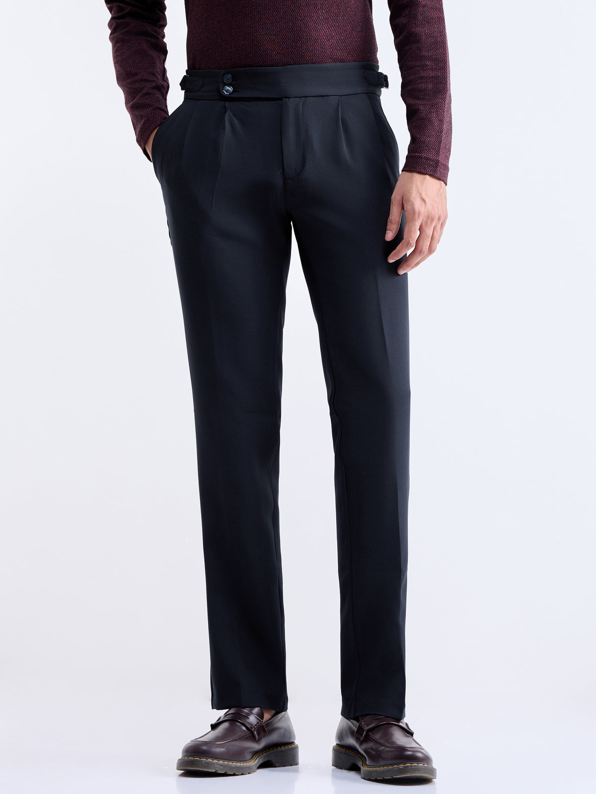 Regular Fit Cotton Stretch Trouser - Navy t4option_0