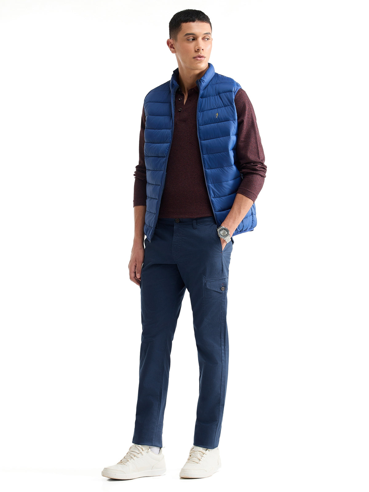 Slim Fit Cotton Stretch Trouser - Gasoline t4option_2