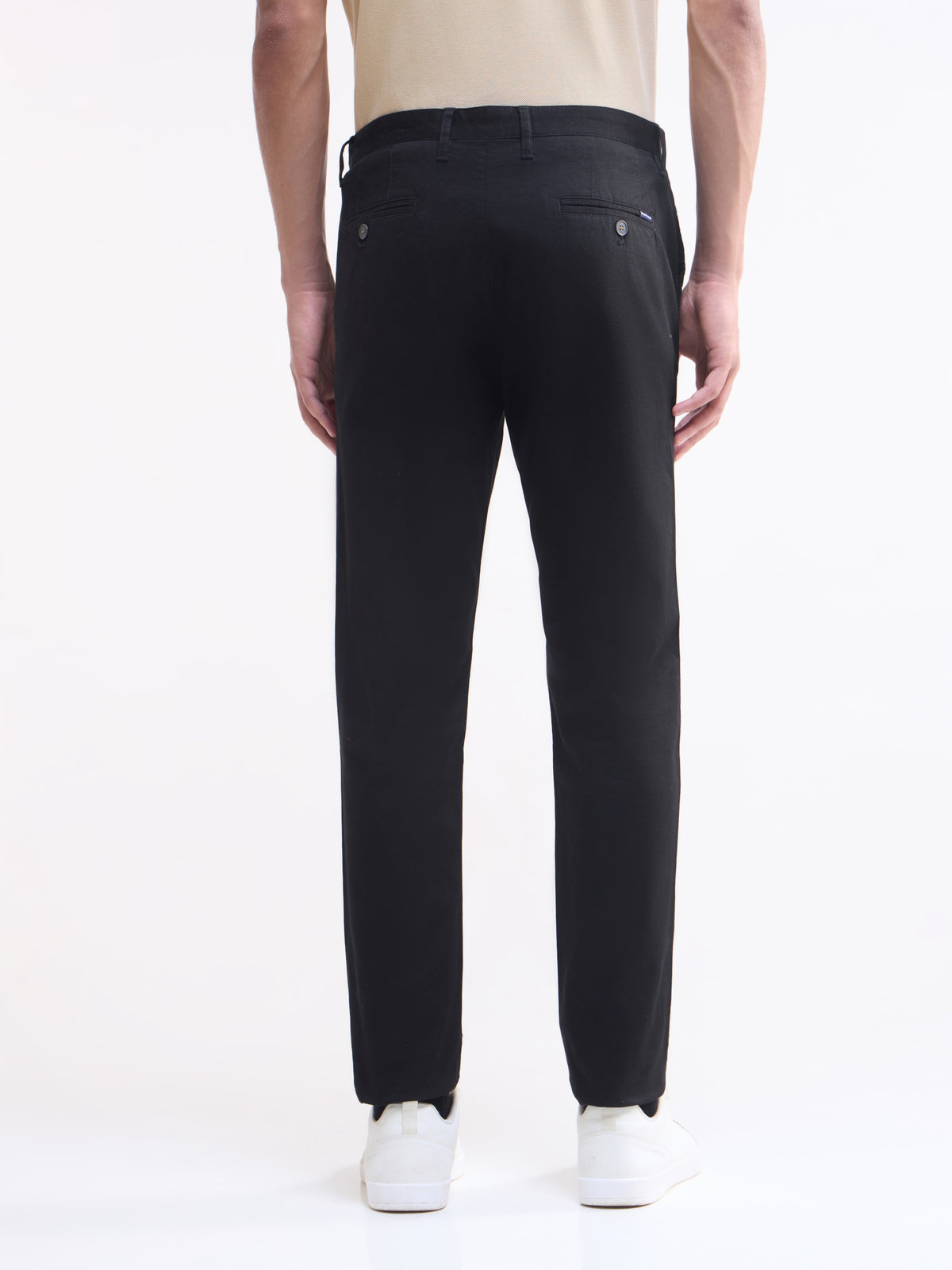 Slim Fit Cotton Stretch Trouser - Black t4option_0
