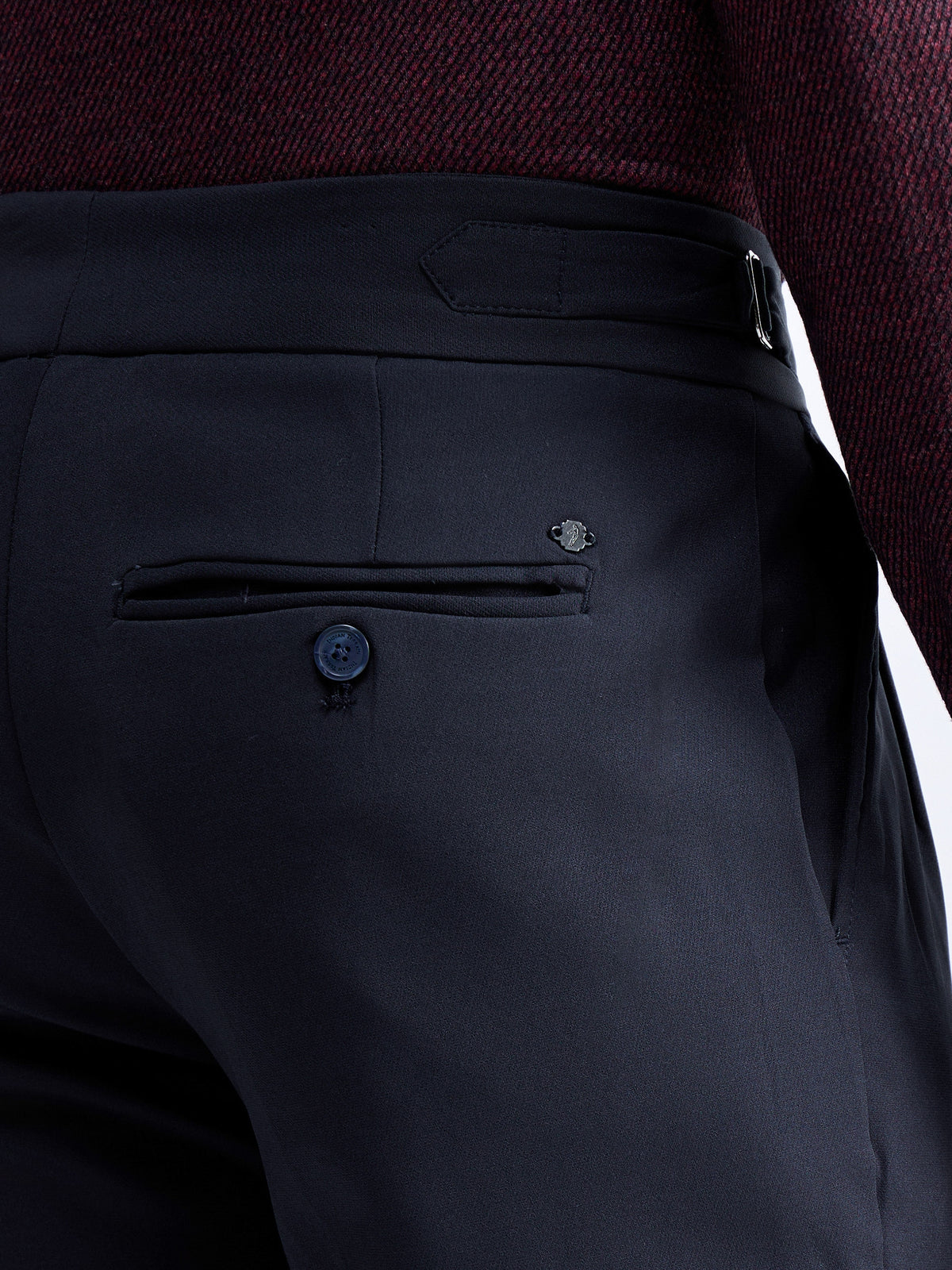 Regular Fit Cotton Stretch Trouser - Navy t4option_0