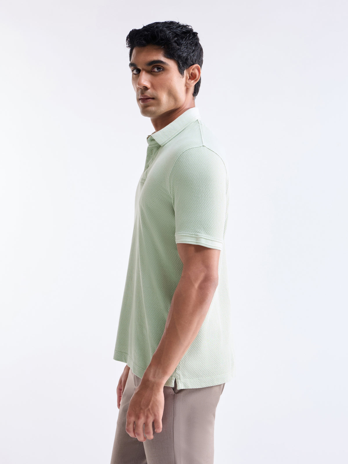 Solid Half Sleeve Regular Fit Polo T-Shirt - Mint t4option_1