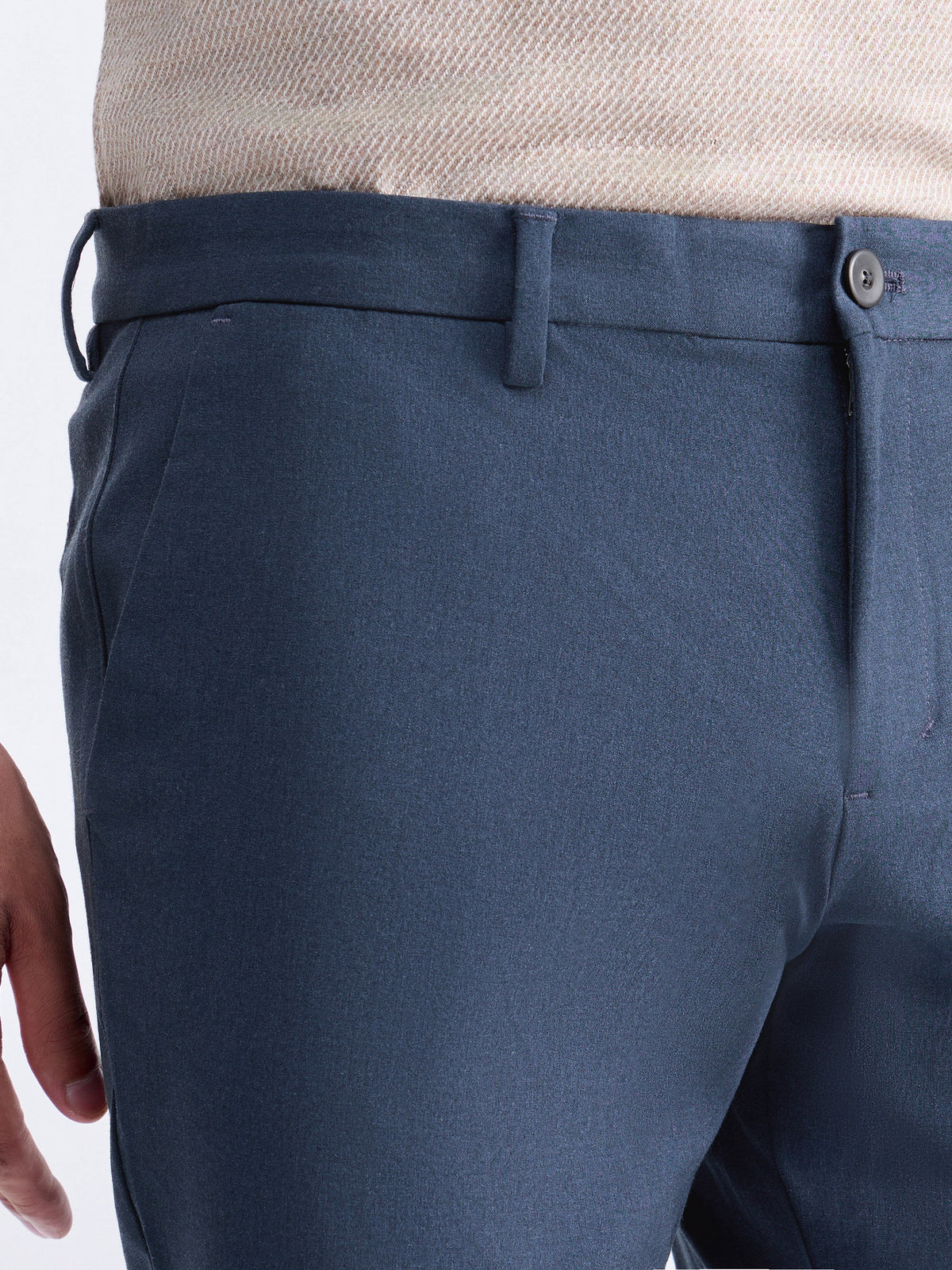 Urban Fit Poly Blend Trouser - Navy Mel t4option_1
