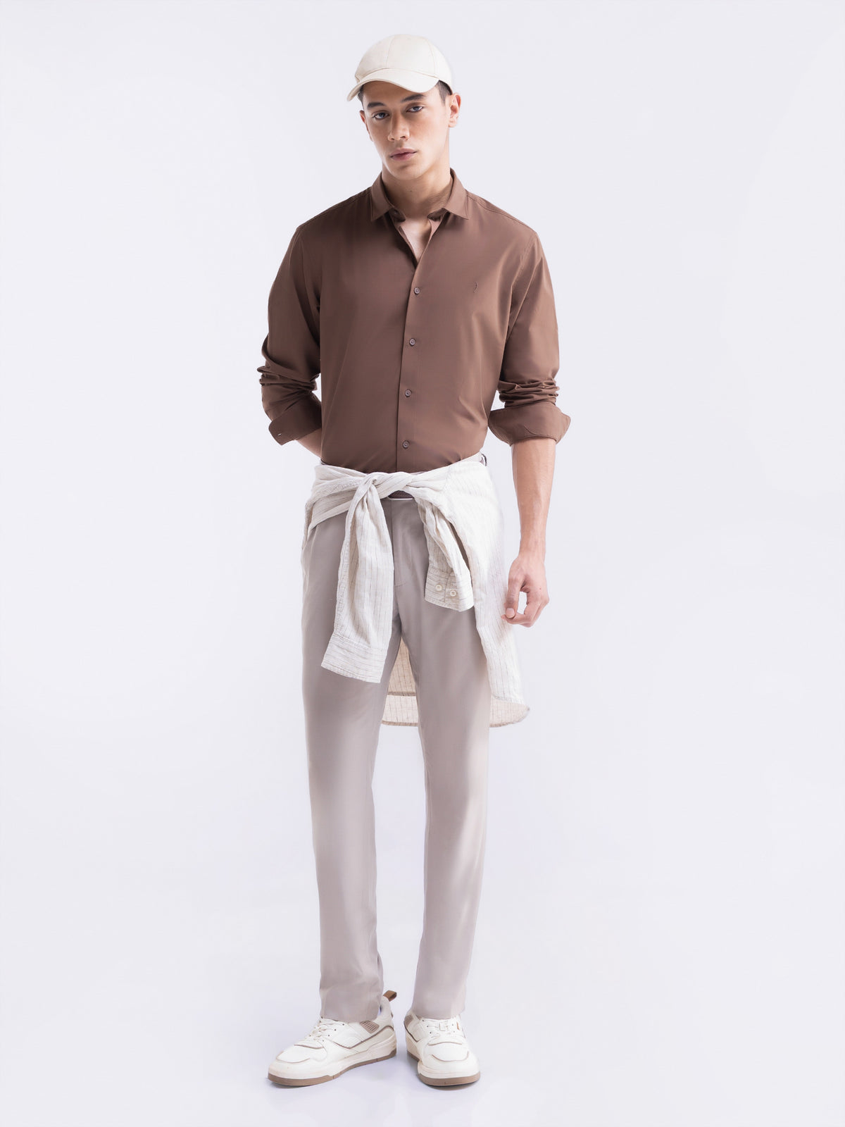 Solid Full Sleeve Shirt - Choco t4option_0