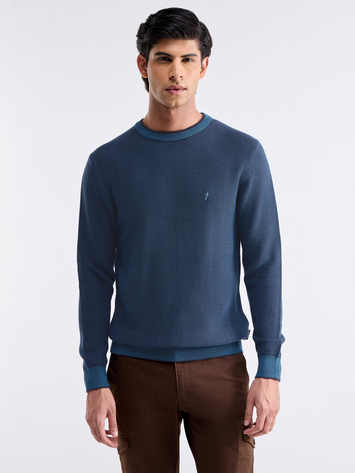 Solid Full Sleeve Jumper Sweater - Night Sky t4option_1