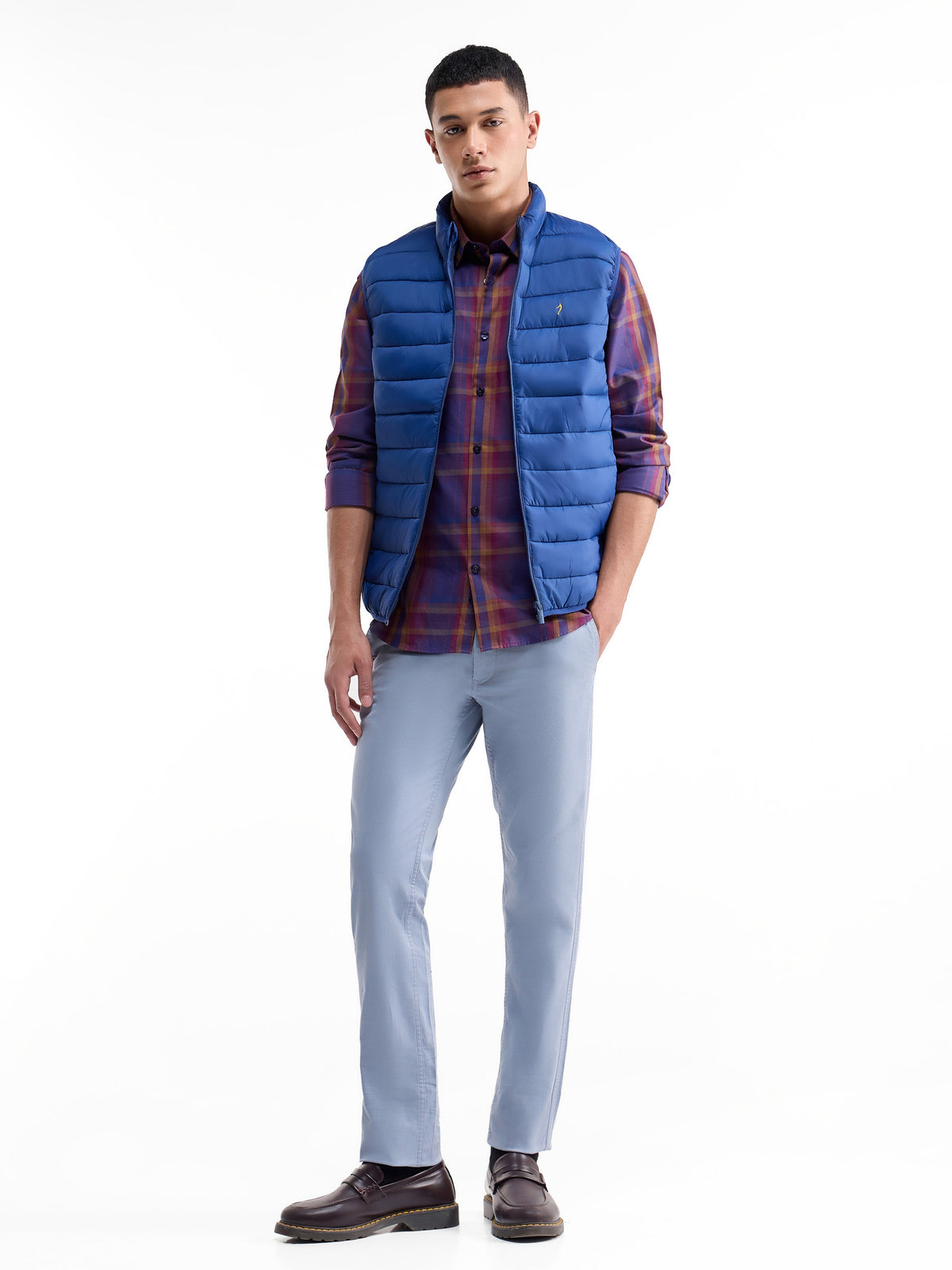 Check Full Sleeve Cotton Shirt - Maroon t4option_0