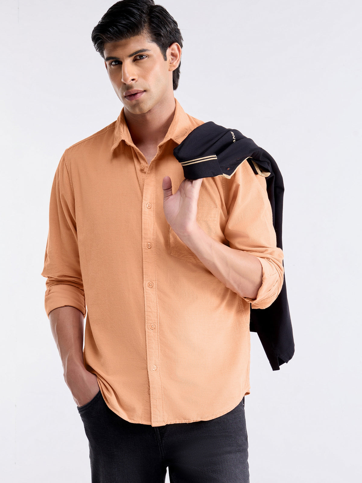 Check Full Sleeve Cotton Shirt - Orange t4option_2