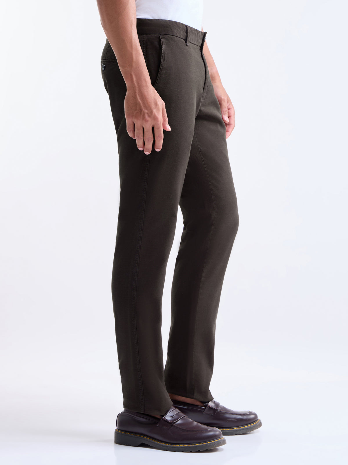 Slim Fit Cotton Stretch Trouser - Choco t4option_0