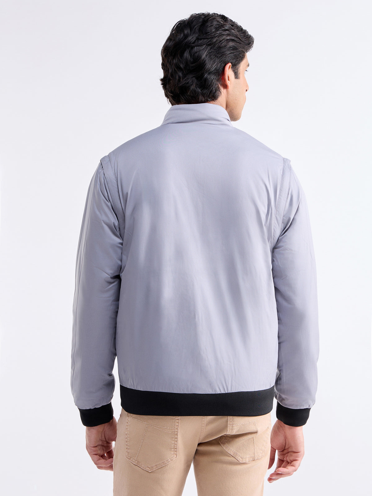Solid Full Sleeve Bomber Jacket - Teal t4option_1