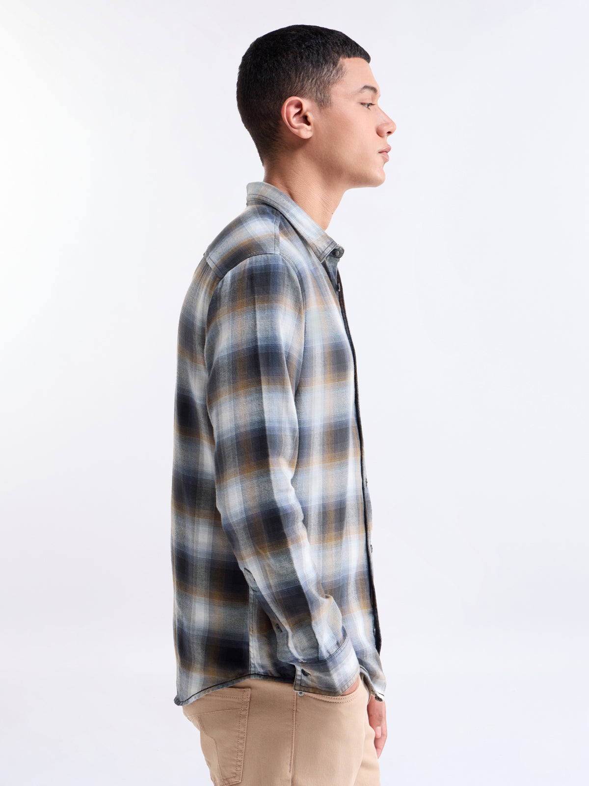Check Full Sleeve Cotton Shirt - Blue t4option_0