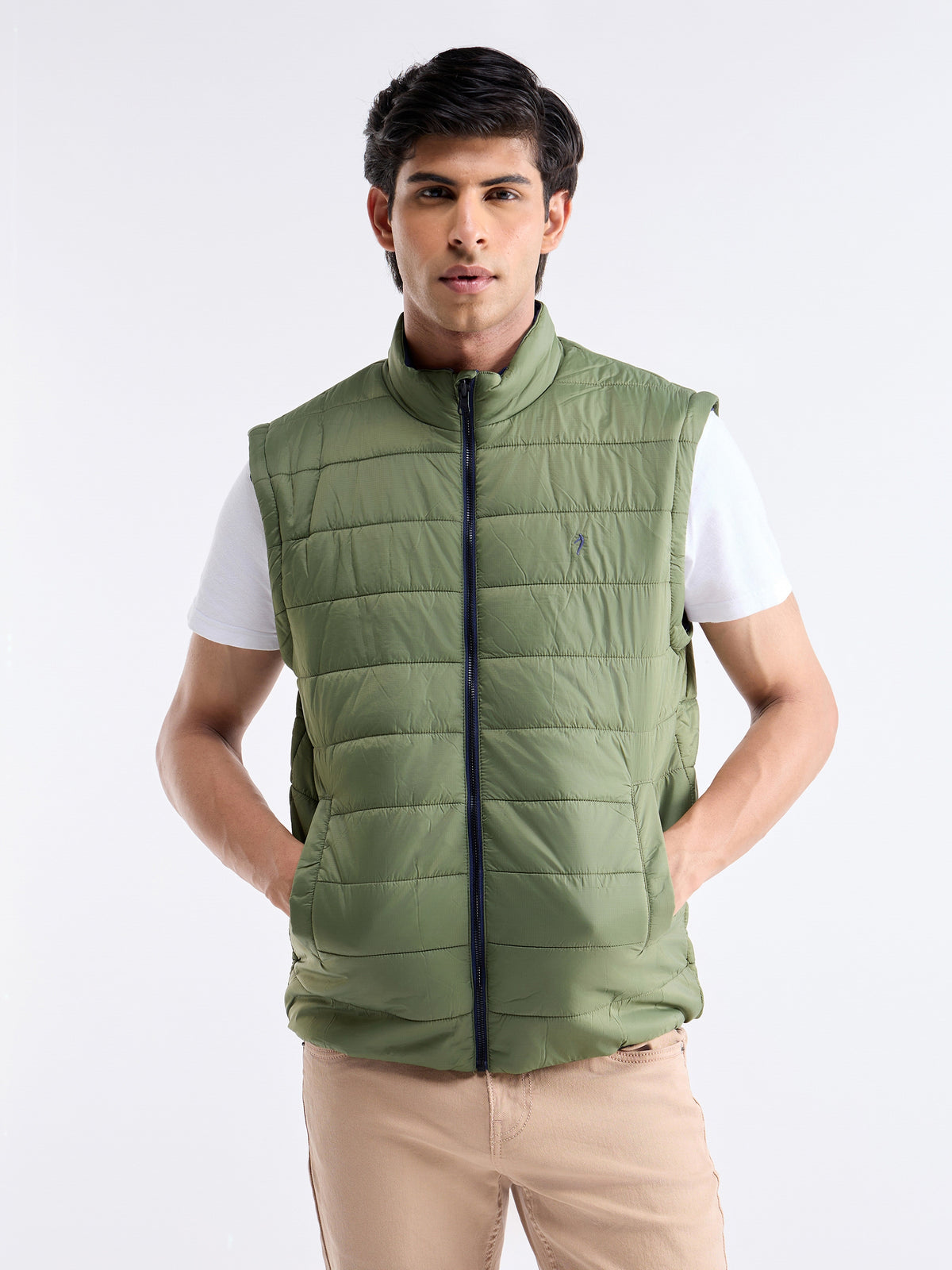 Solid Full Sleeve Bomber Jacket - Sap t4option_0