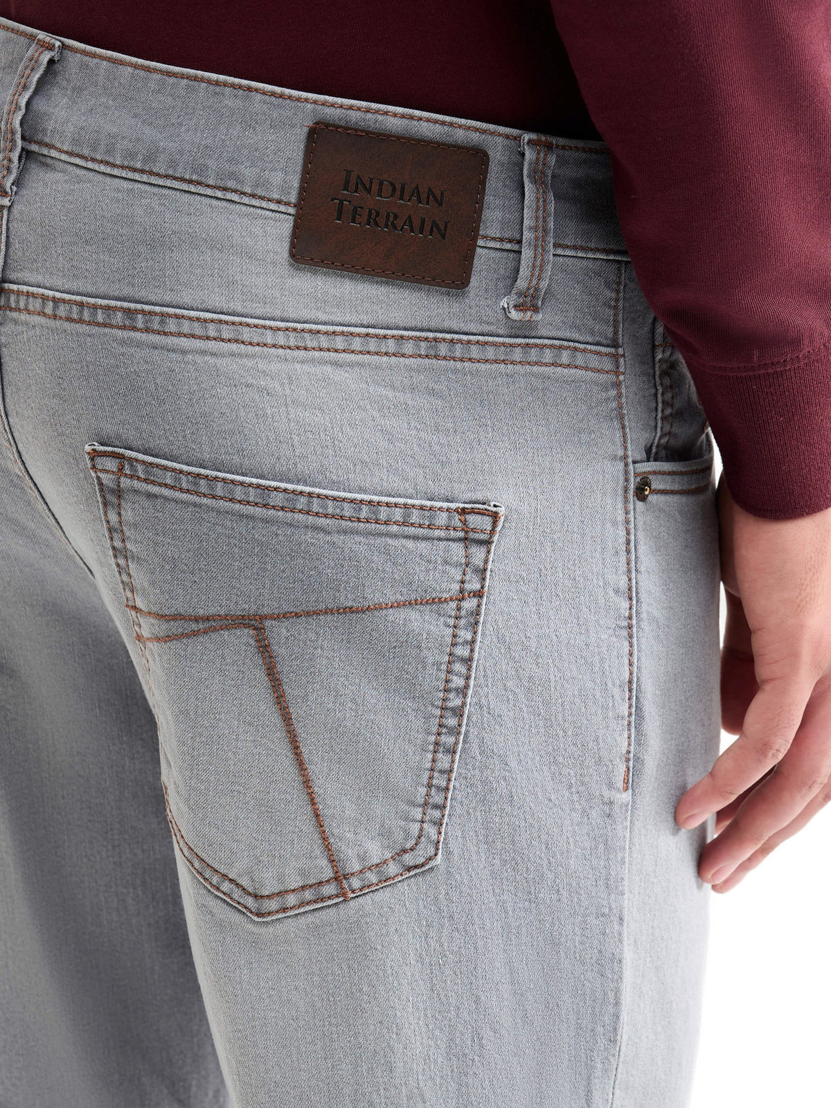 Slim Fit Stretchable Jeans - Light Grey t4option_0