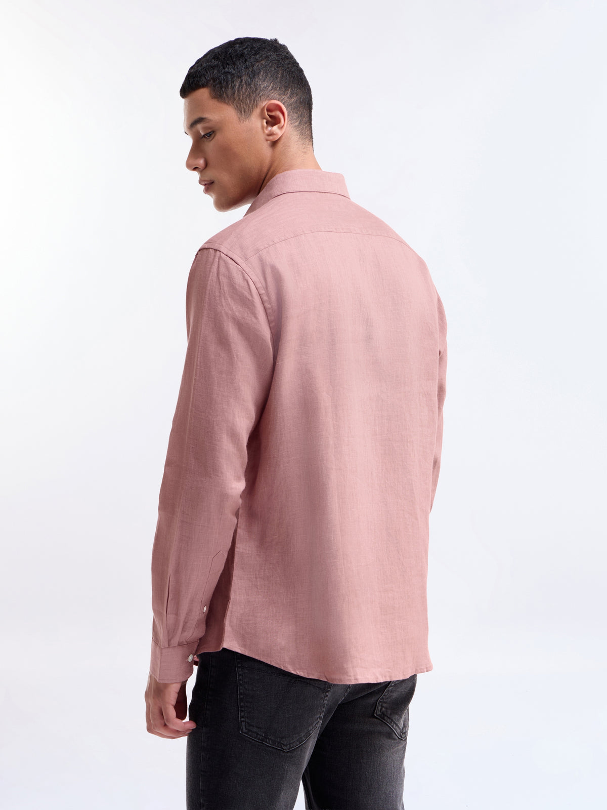 Solid Regular Fit Shirt - Pale Pink t4option_7