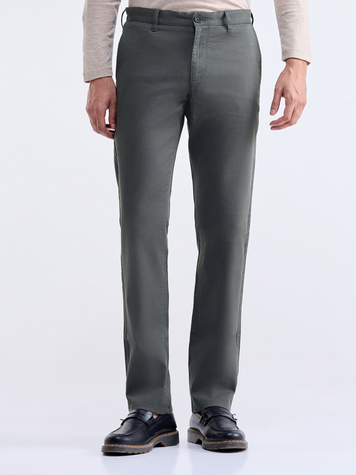 Slim Fit Cotton Trouser - Dark Grey t4option_0