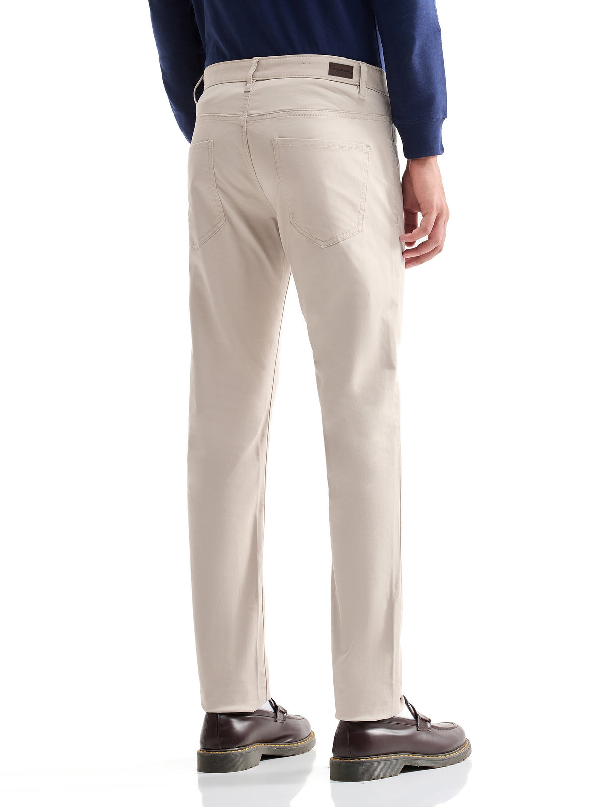 Slim Fit Cotton Trouser - Lt Khaki t4option_0