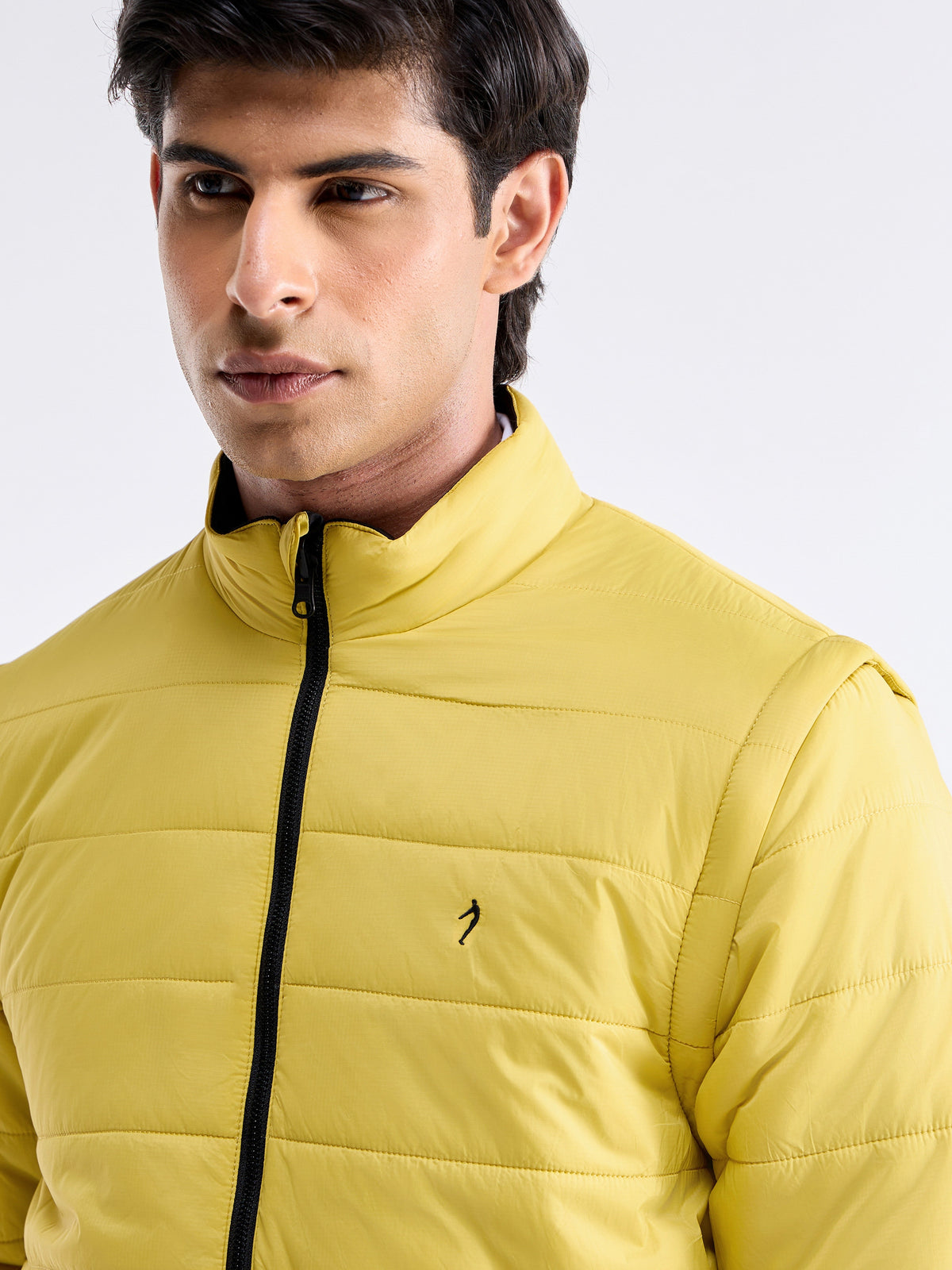 Solid Full Sleeve Bomber Jacket - Yellow t4option_2
