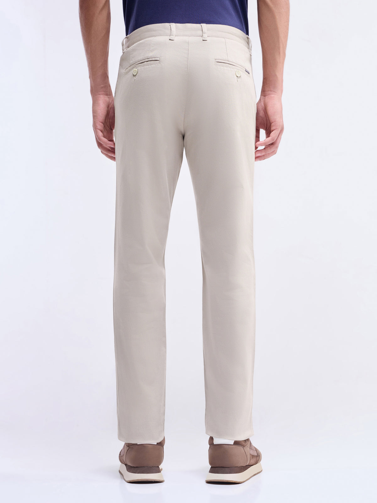 Regular Fit Cotton Stretch Trouser - Beige t4option_0