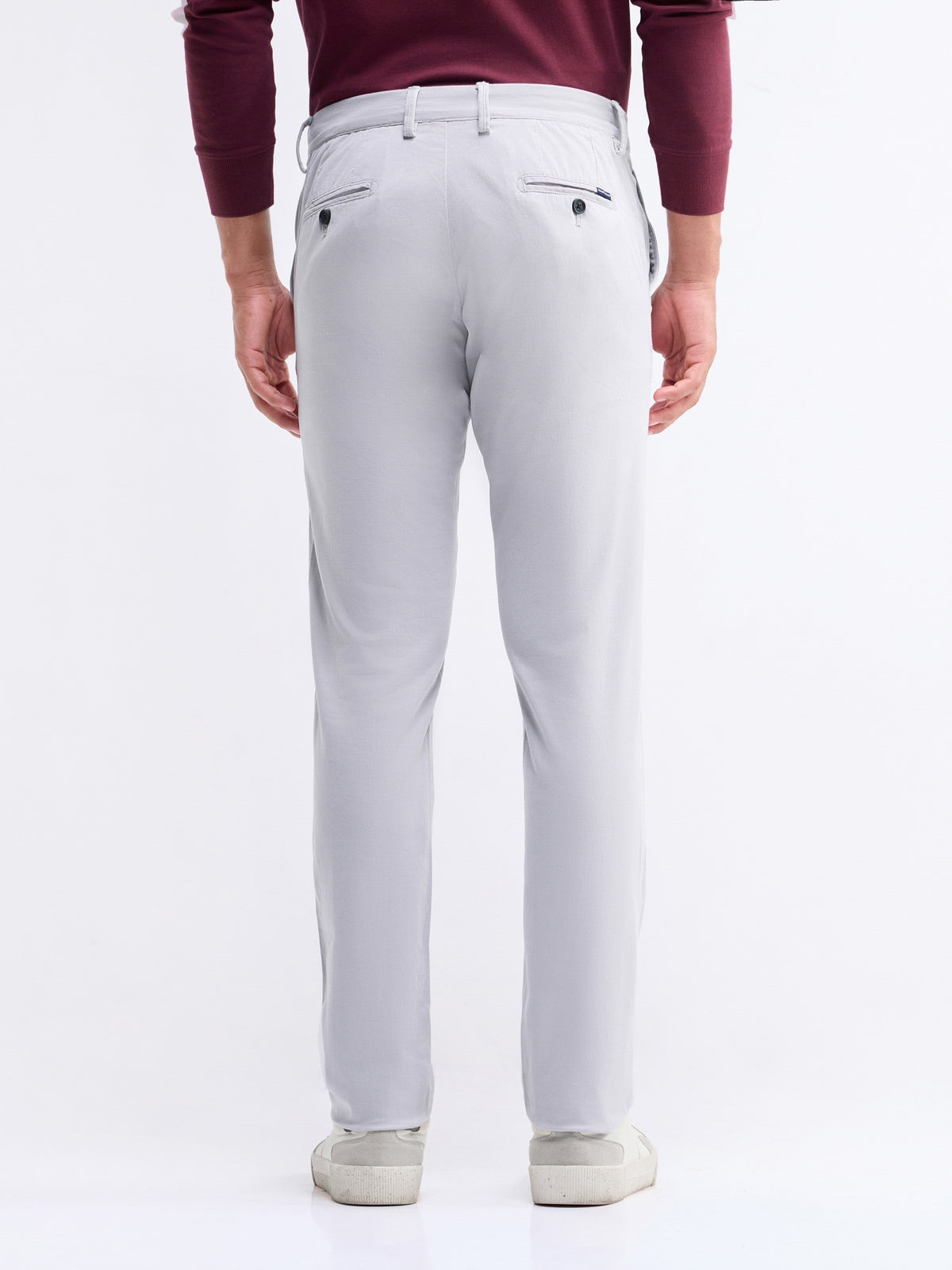 Slim Fit Cotton Trouser - Cement t4option_0