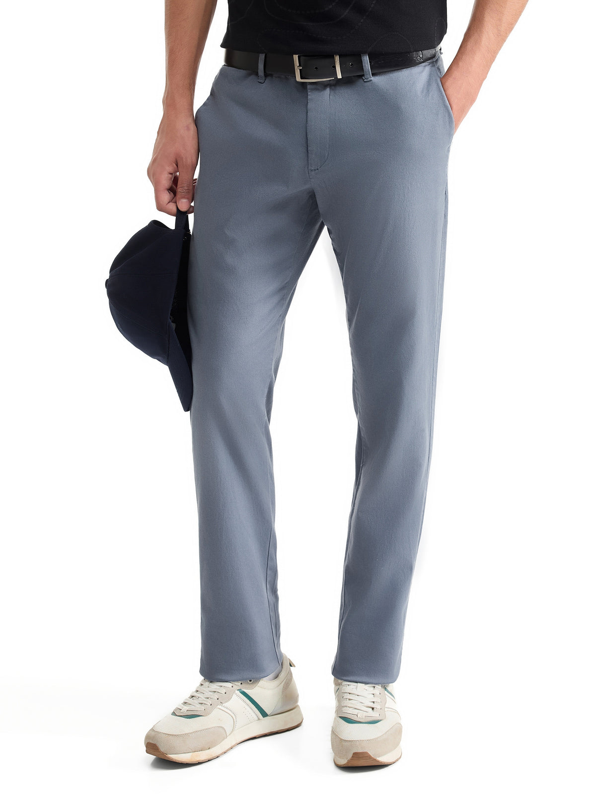 Slim Fit Cotton Stretch Trouser - Pdr Blue t4option_11