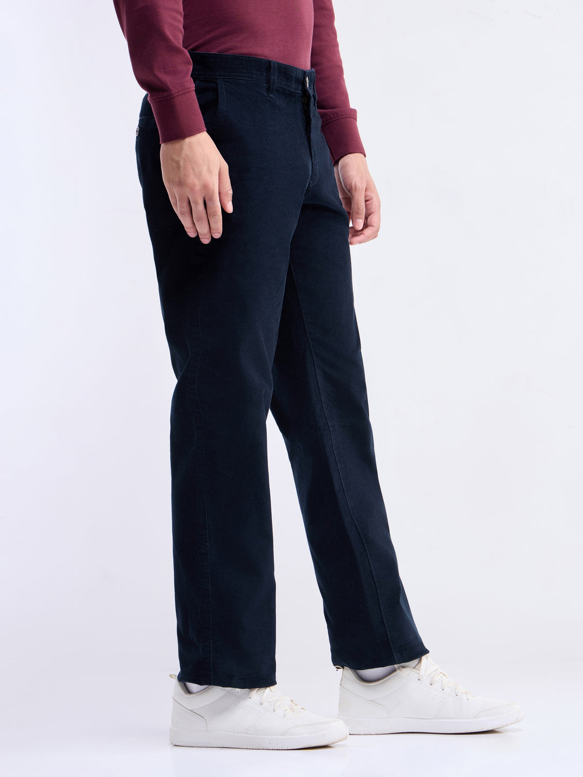 Regular Fit Cotton Stretch Trouser - Navy t4option_0