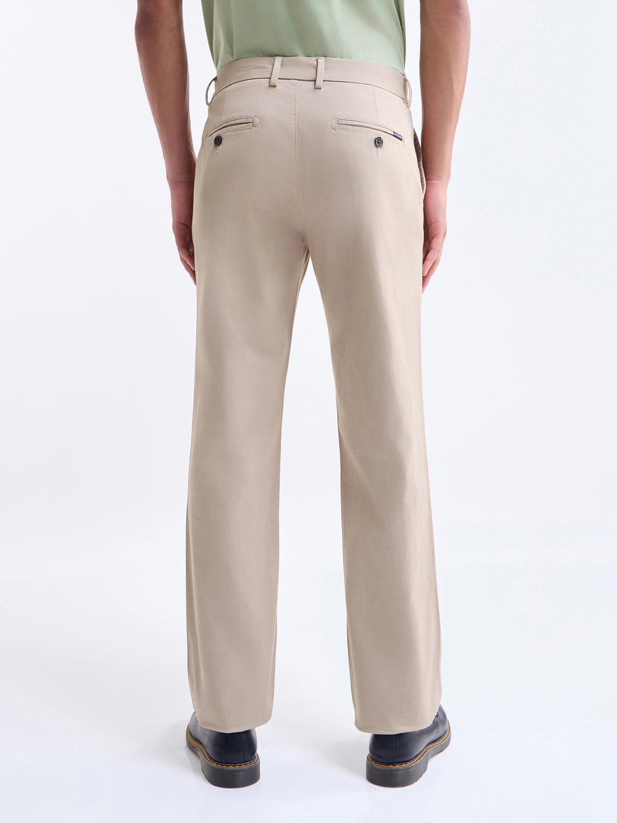 Twill Regular Fit Cotton Stretch Trouser - Stone t4option_4