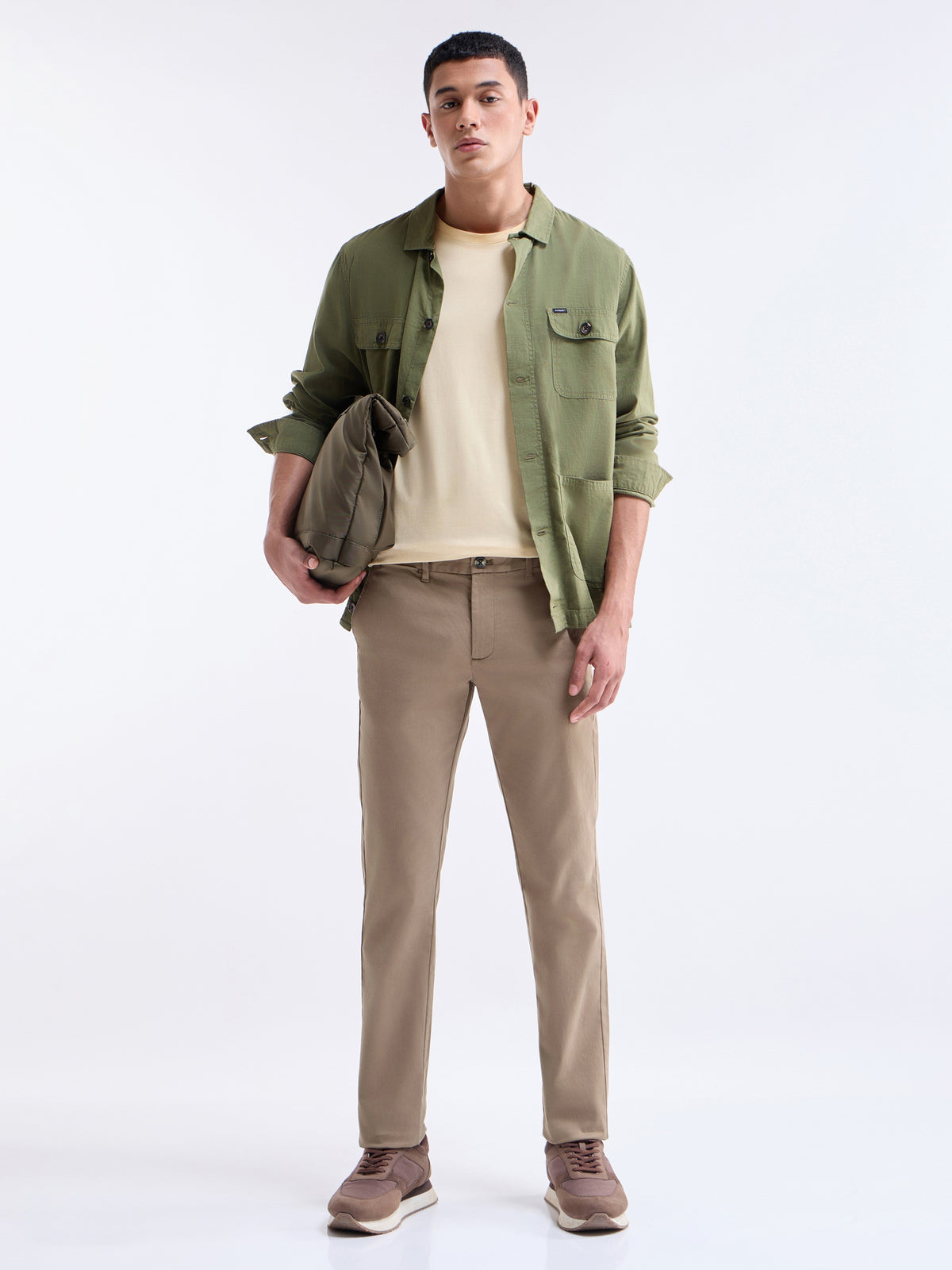 Slim Fit Cotton Stretch Trouser - New Khaki t4option_2