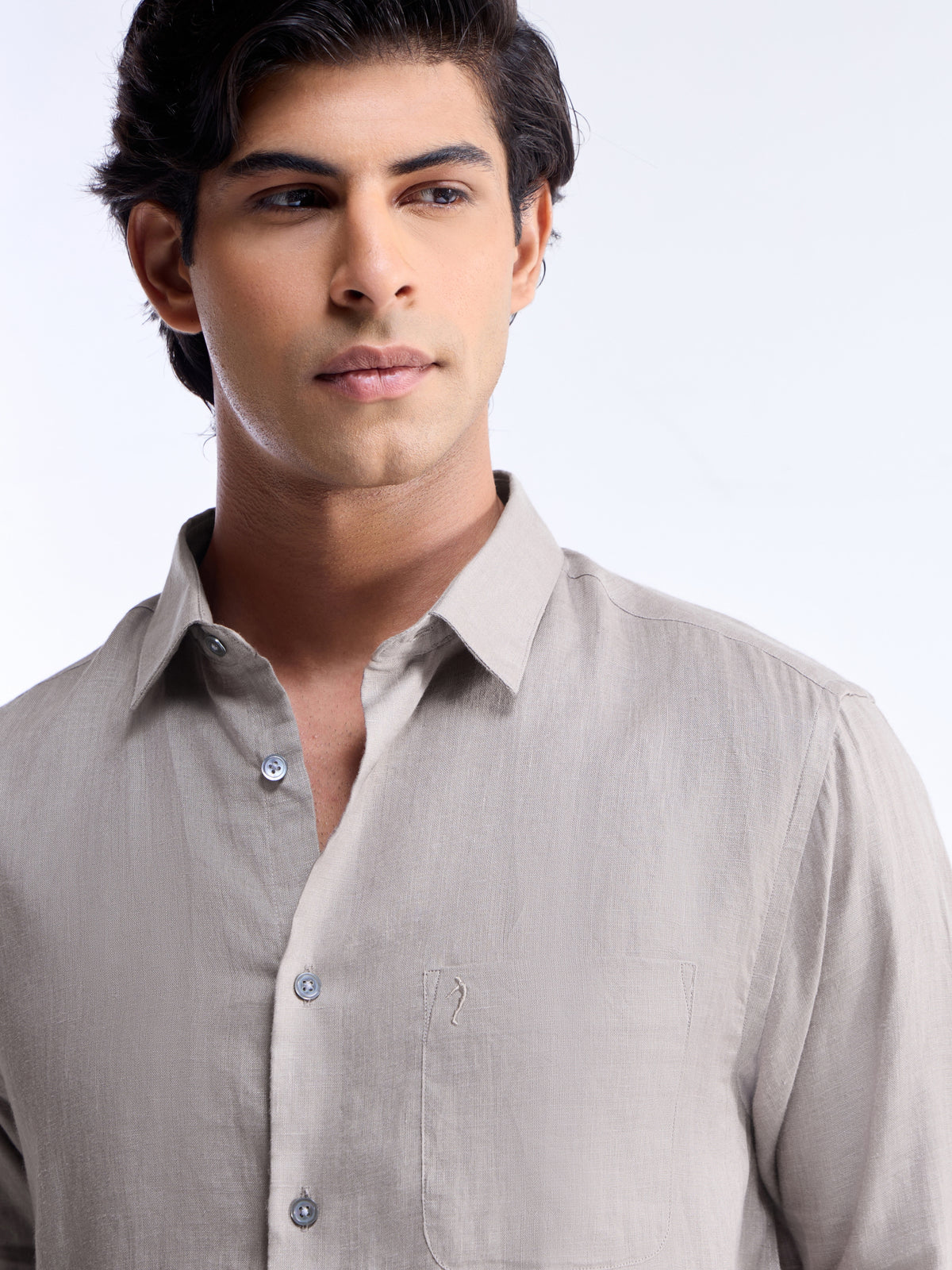 Solid Regular Fit Shirt - Grey t4option_4