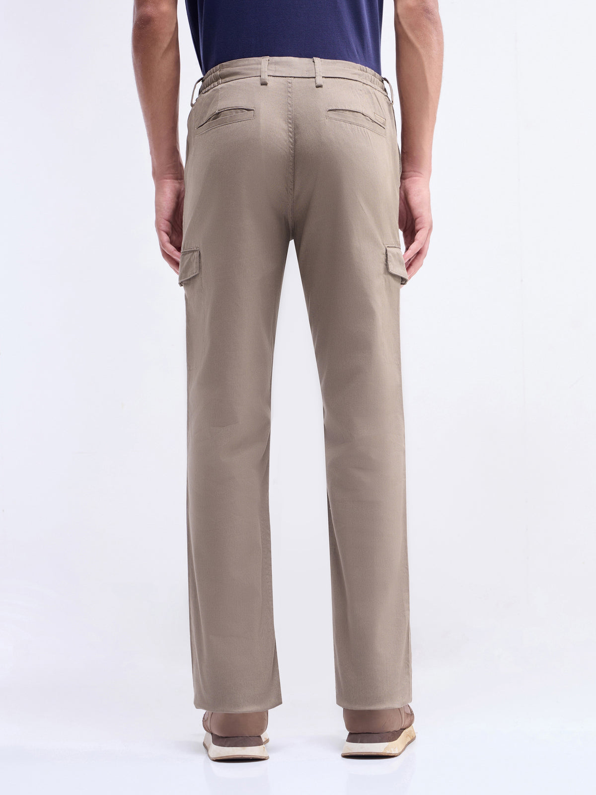 Regular Fit Cotton Stretch Trouser - Lt Brown t4option_0