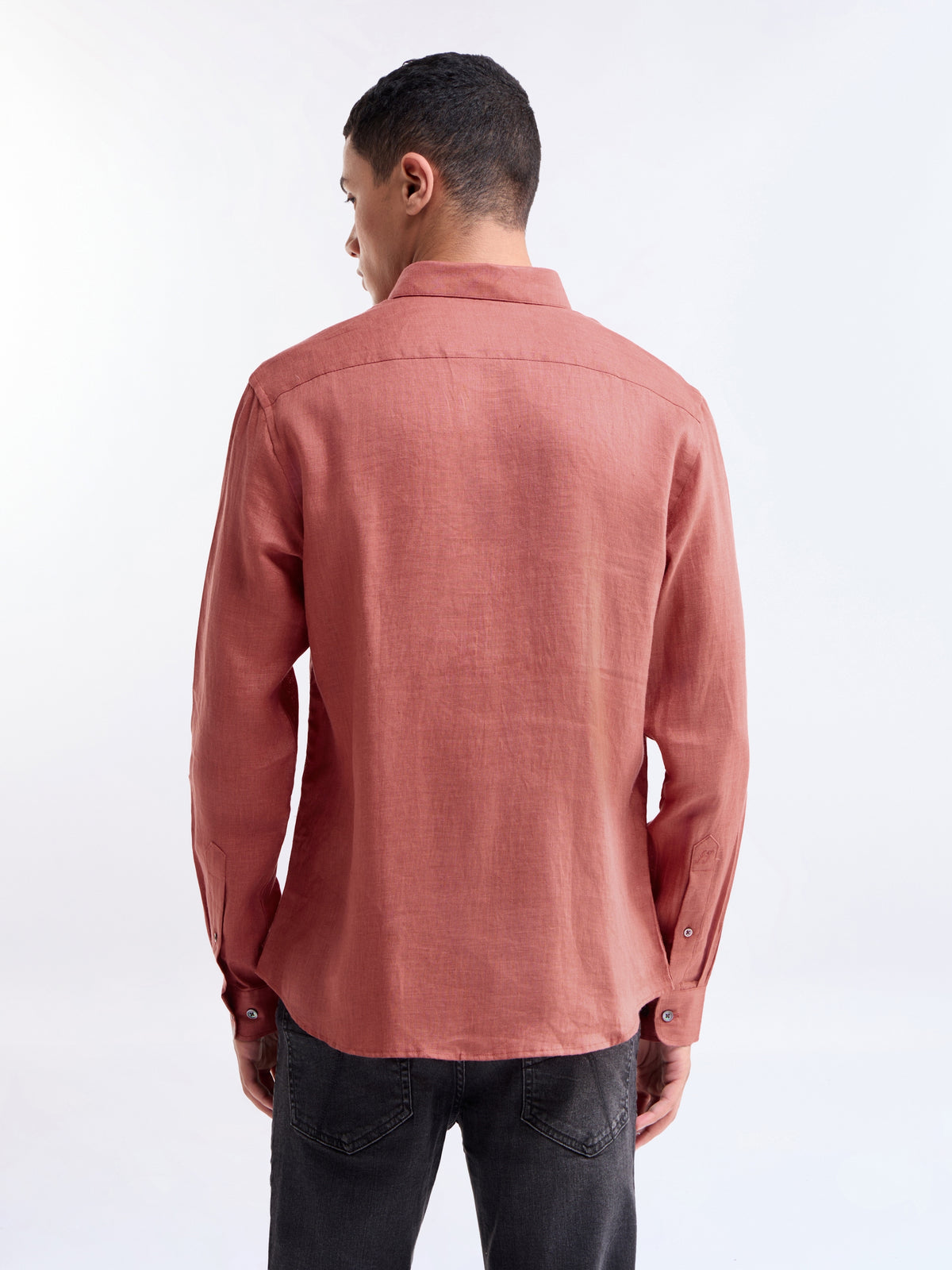 Solid Regular Fit Shirt - Brick t4option_1