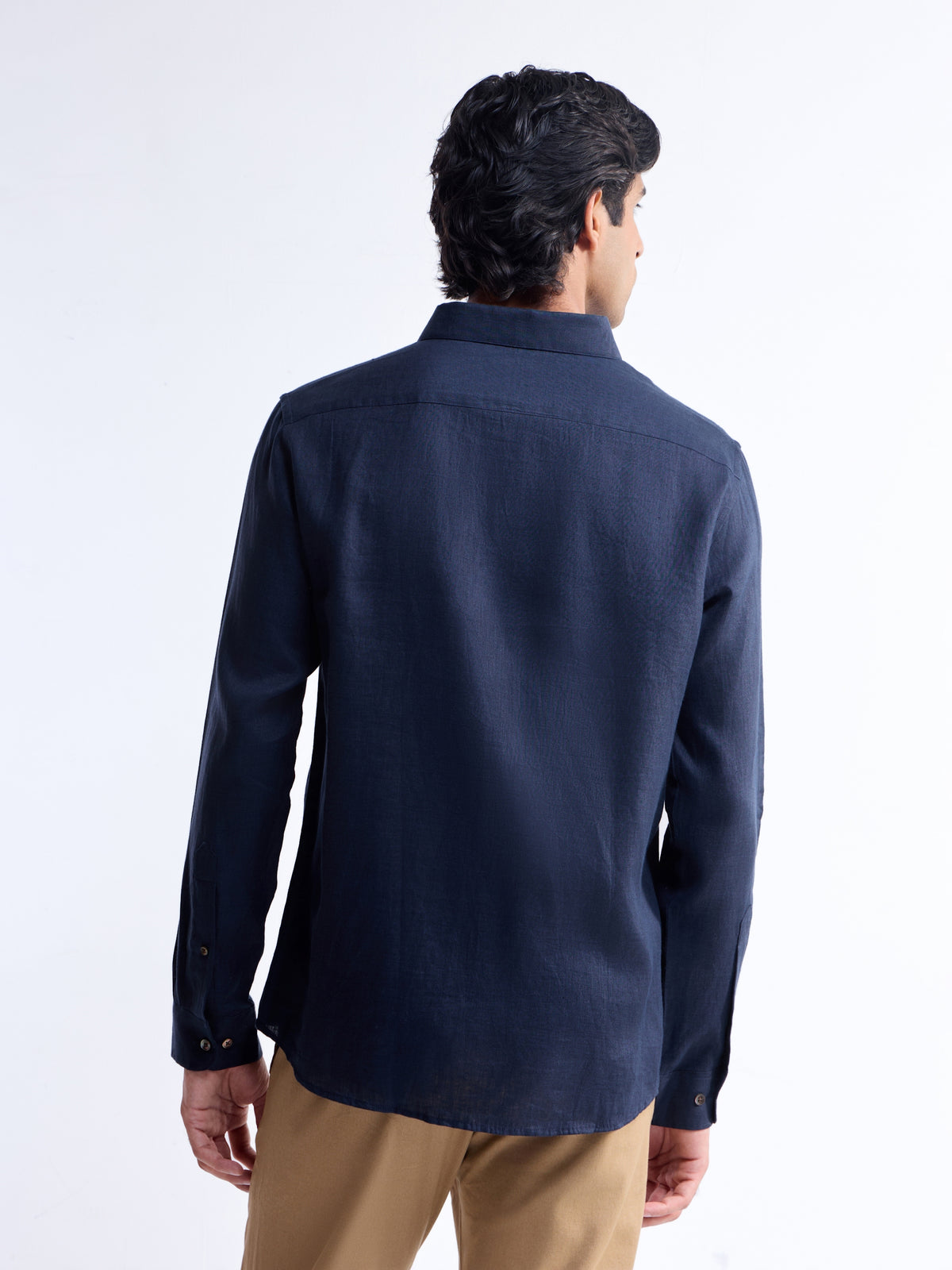 Solid Regular Fit Shirt - Navy t4option_5