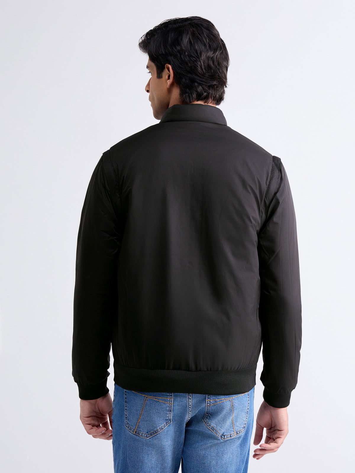 Solid Full Sleeve Bomber Jacket - Yellow t4option_2