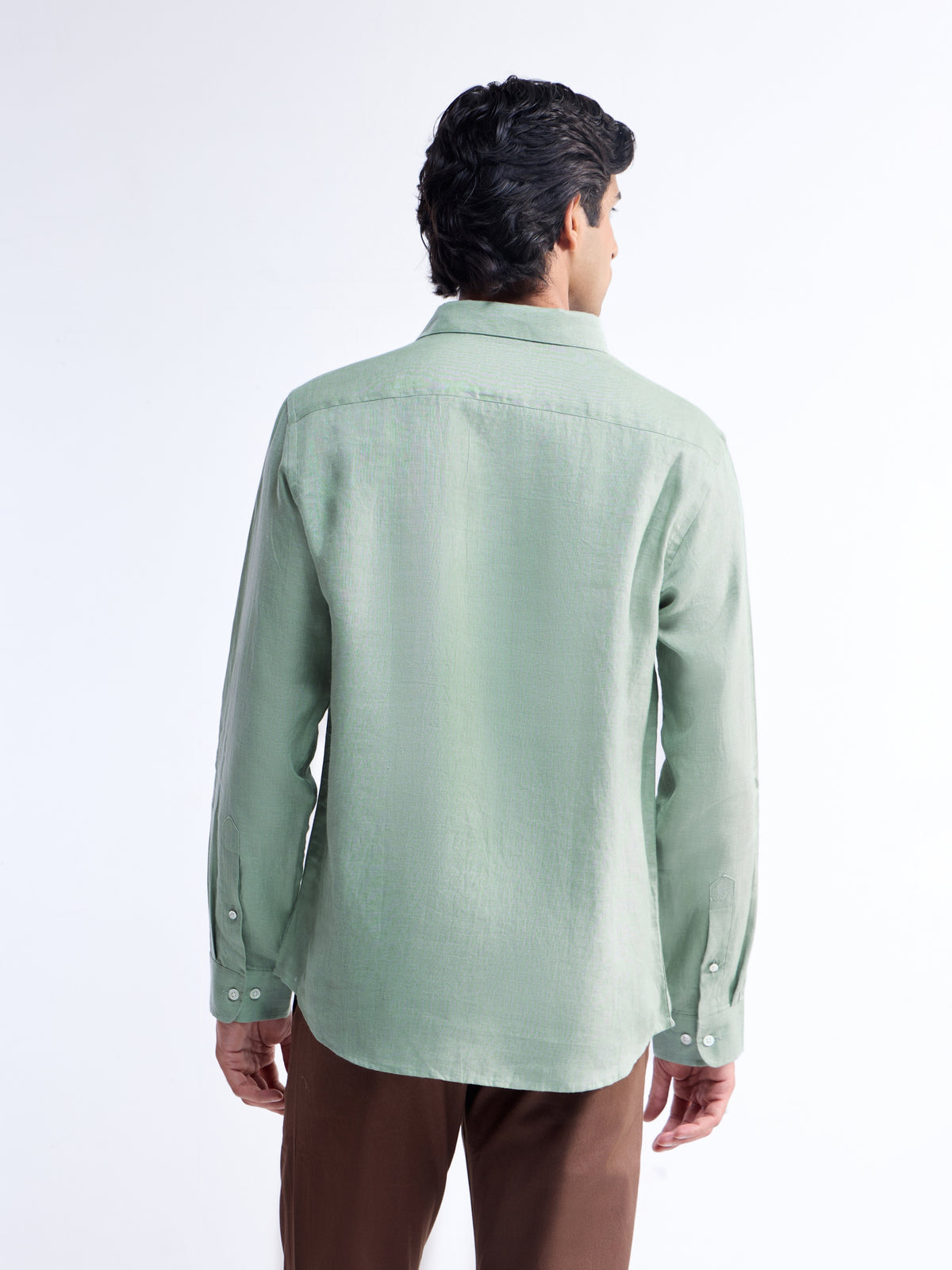 Solid Regular Fit Shirt - Green t4option_3
