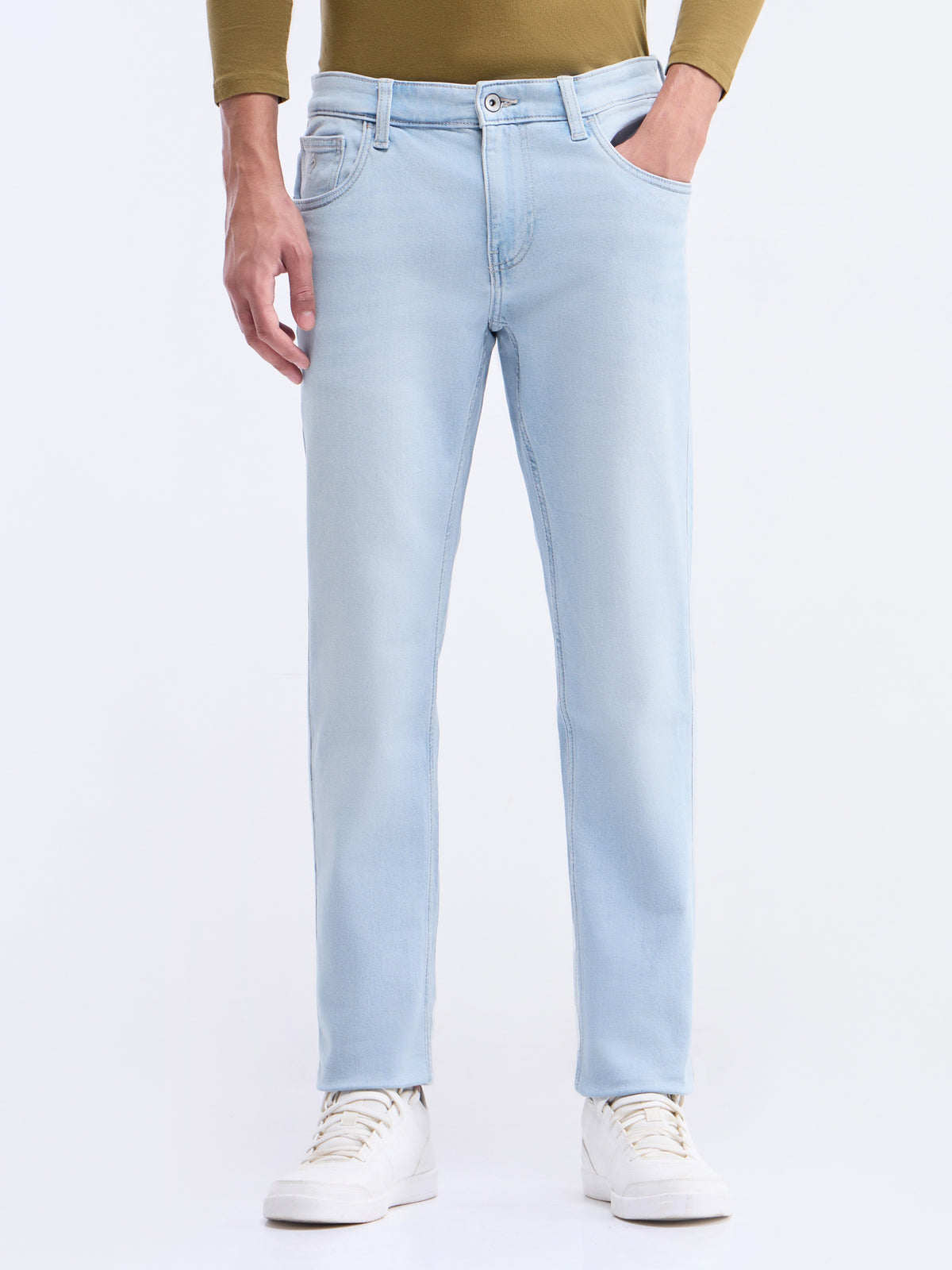 Slim Fit Cotton Jeans - Light Wash t4option_0